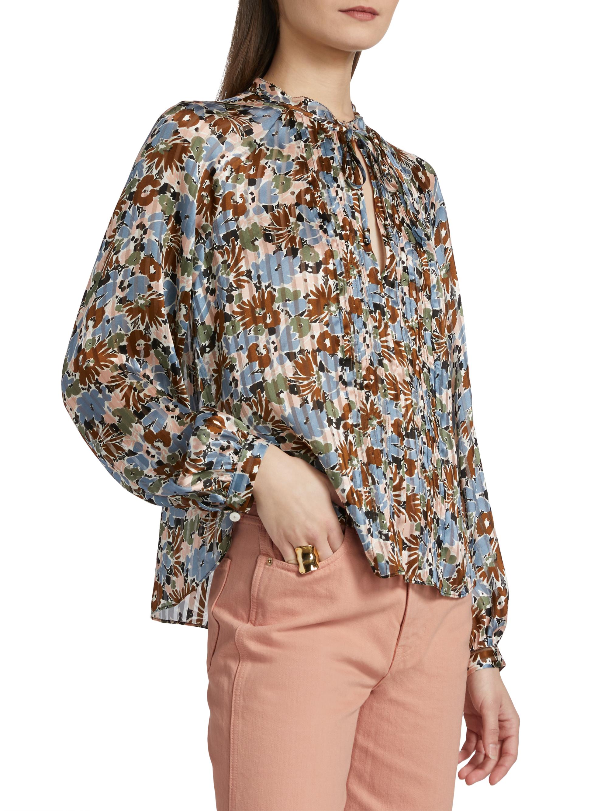Veronica Beard Linds Silk Floral Blouse | Saks Fifth Avenue