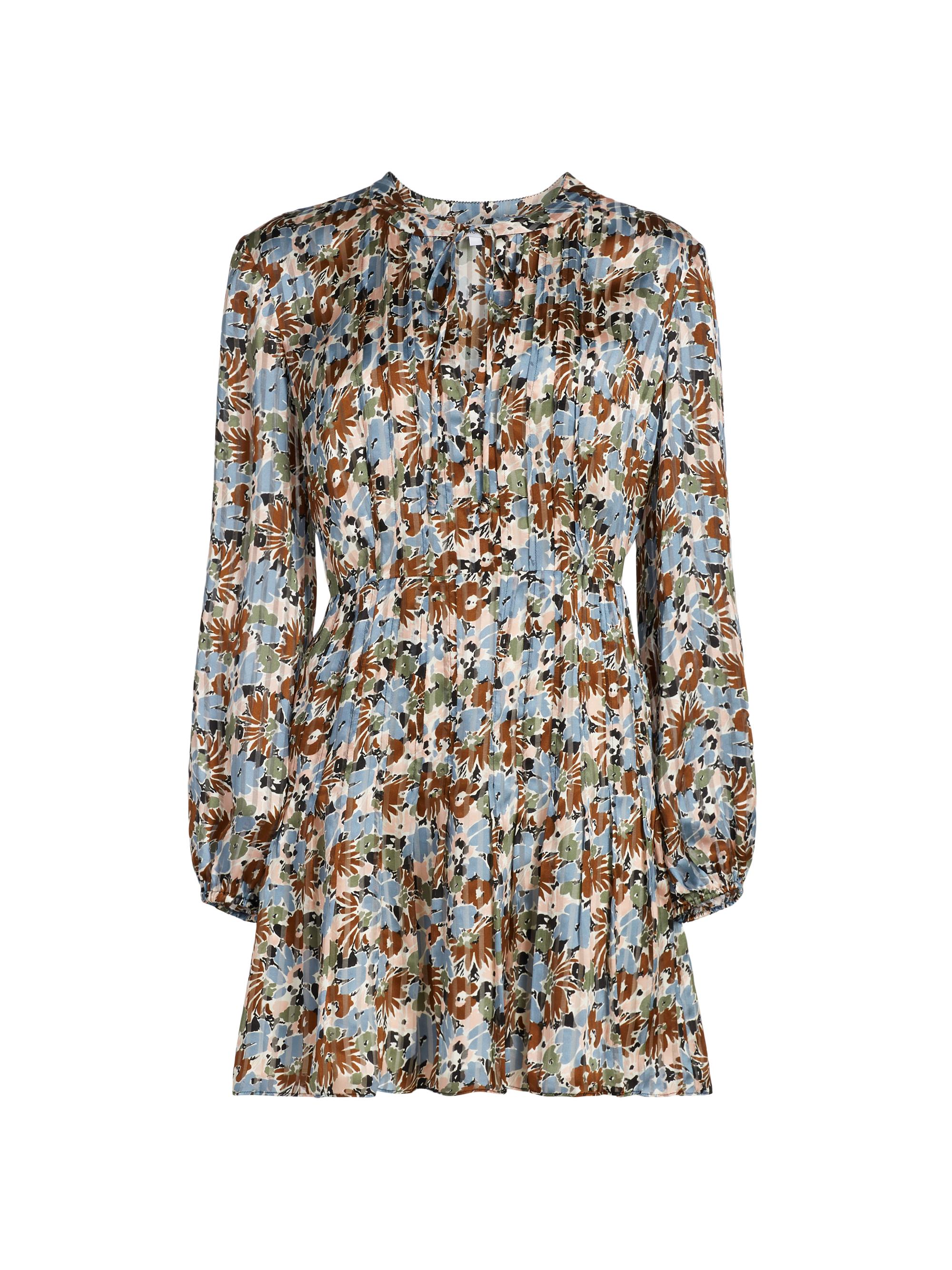 Veronica Beard Women's Nyjah Silk Floral Minidress - Lake Mist Multi