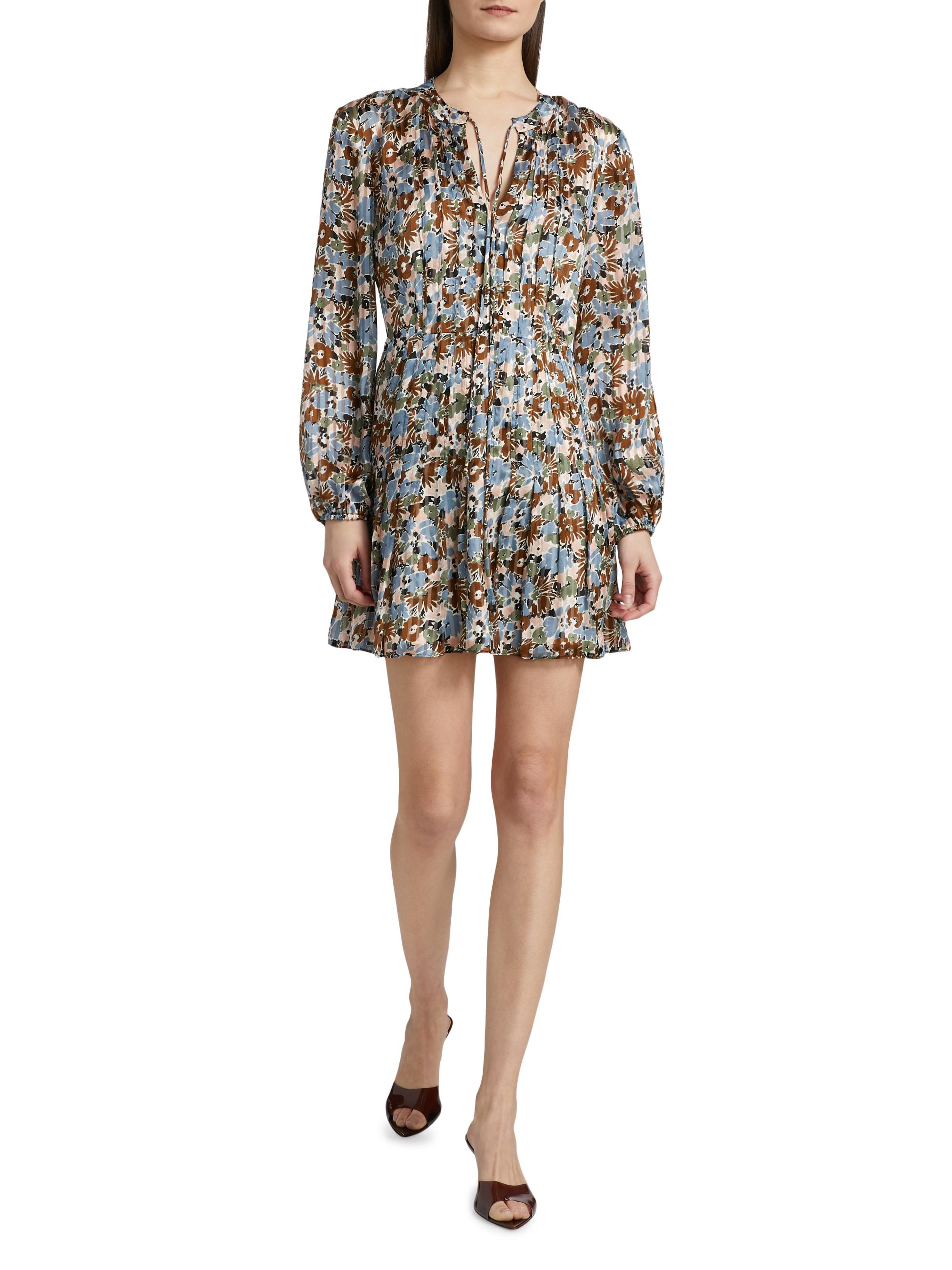 Veronica Beard Nyjah Silk Floral Minidress | Saks Fifth Avenue