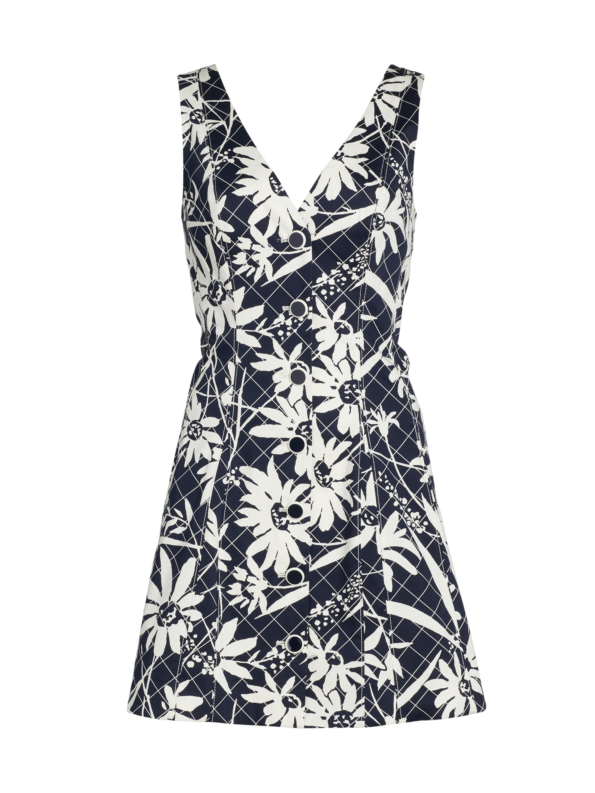 Veronica Beard Women's Floral Stretch-Cotton Minidress - Navy Dove
