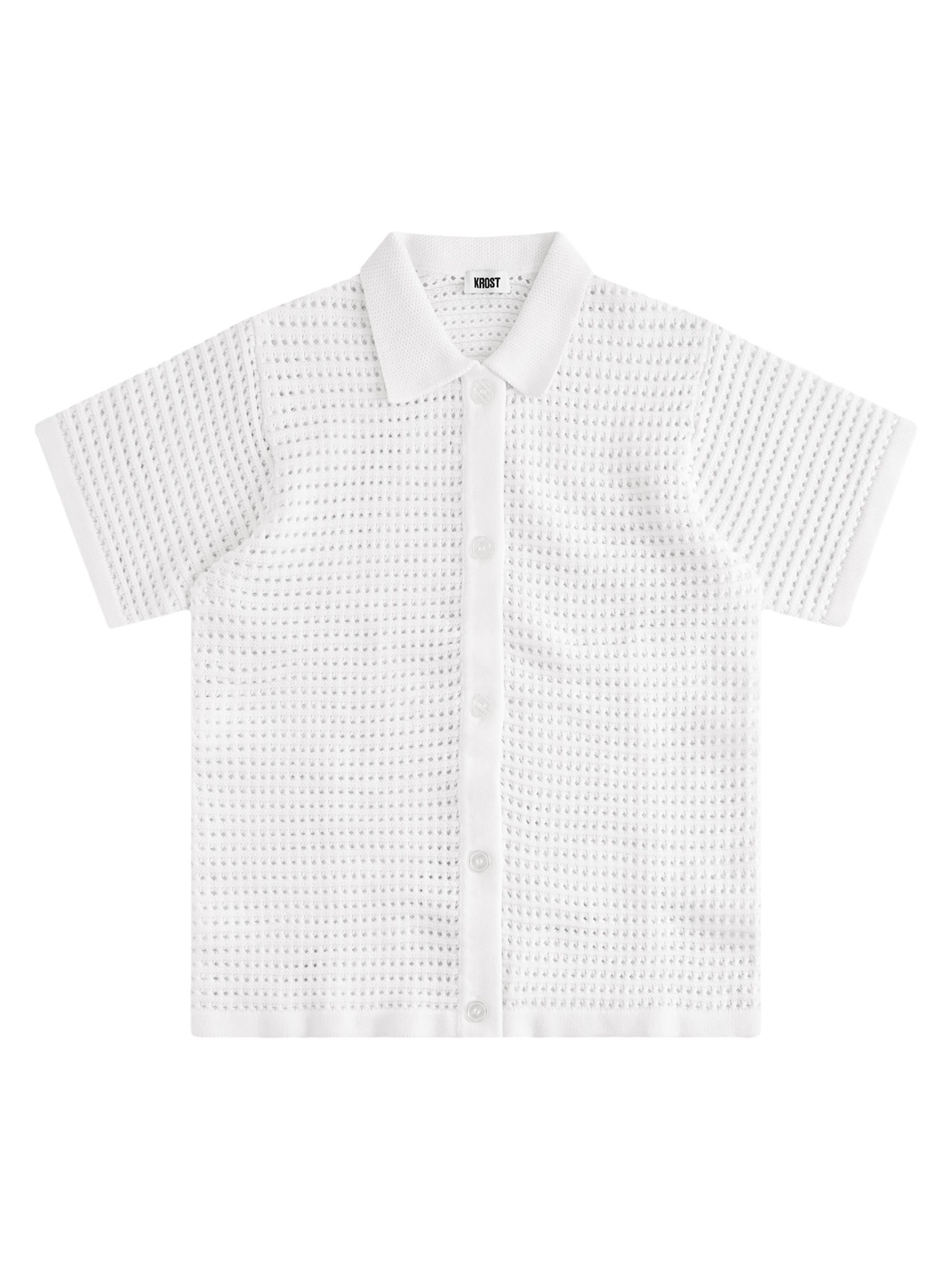 Krost Men's Venice Short Sleeve Button Up Shirt - White