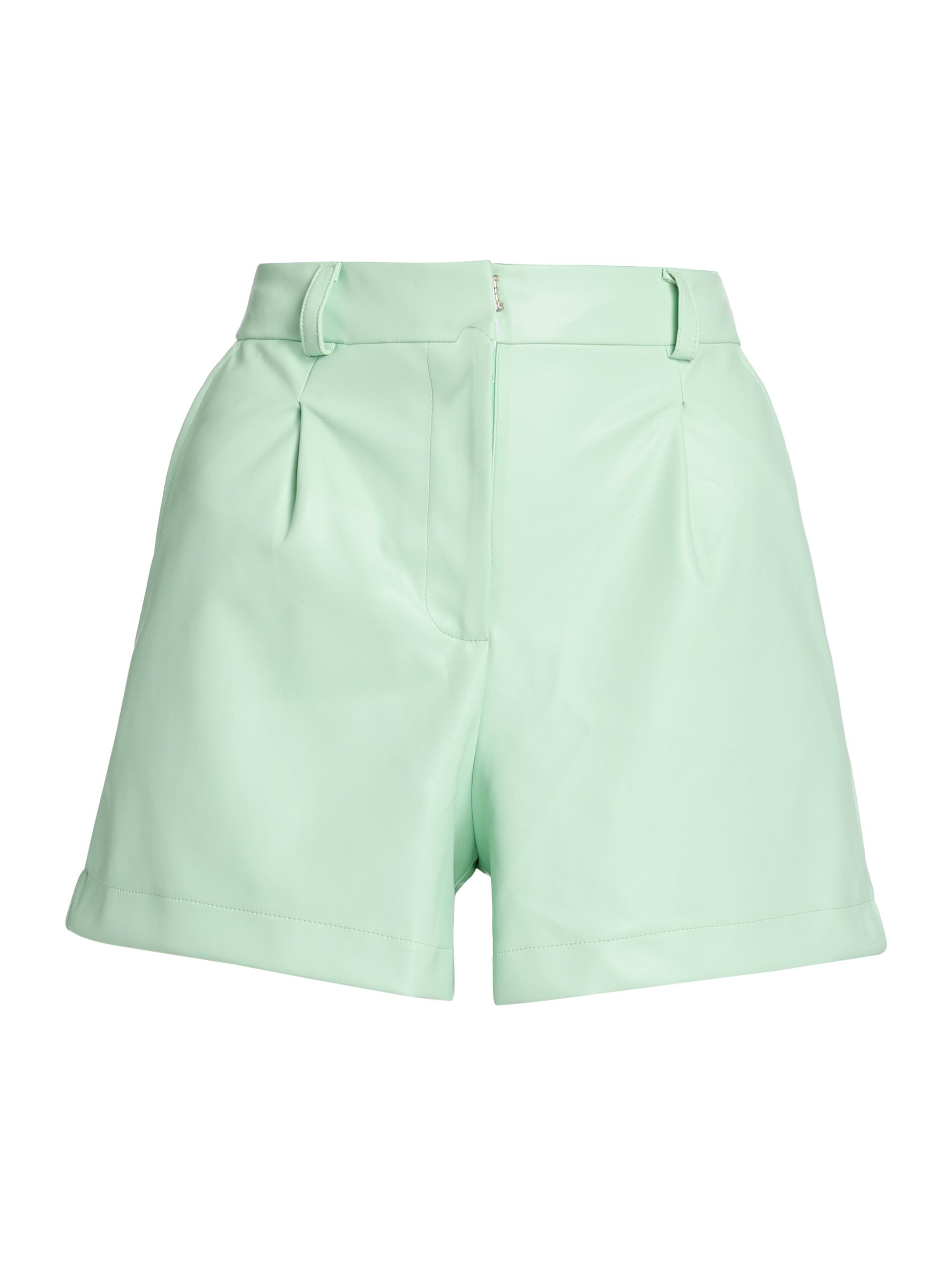 Mariandree Gaitan Women's Identity Noelle Tailored Faux Leather Shorts - Mint