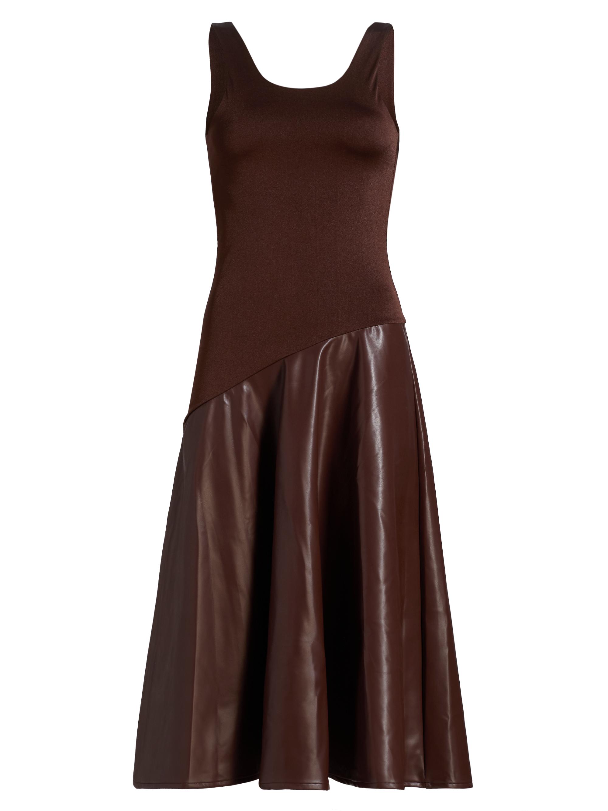 Mariandree Gaitan Women's Martina Faux Leather Midi-Dress - Brown
