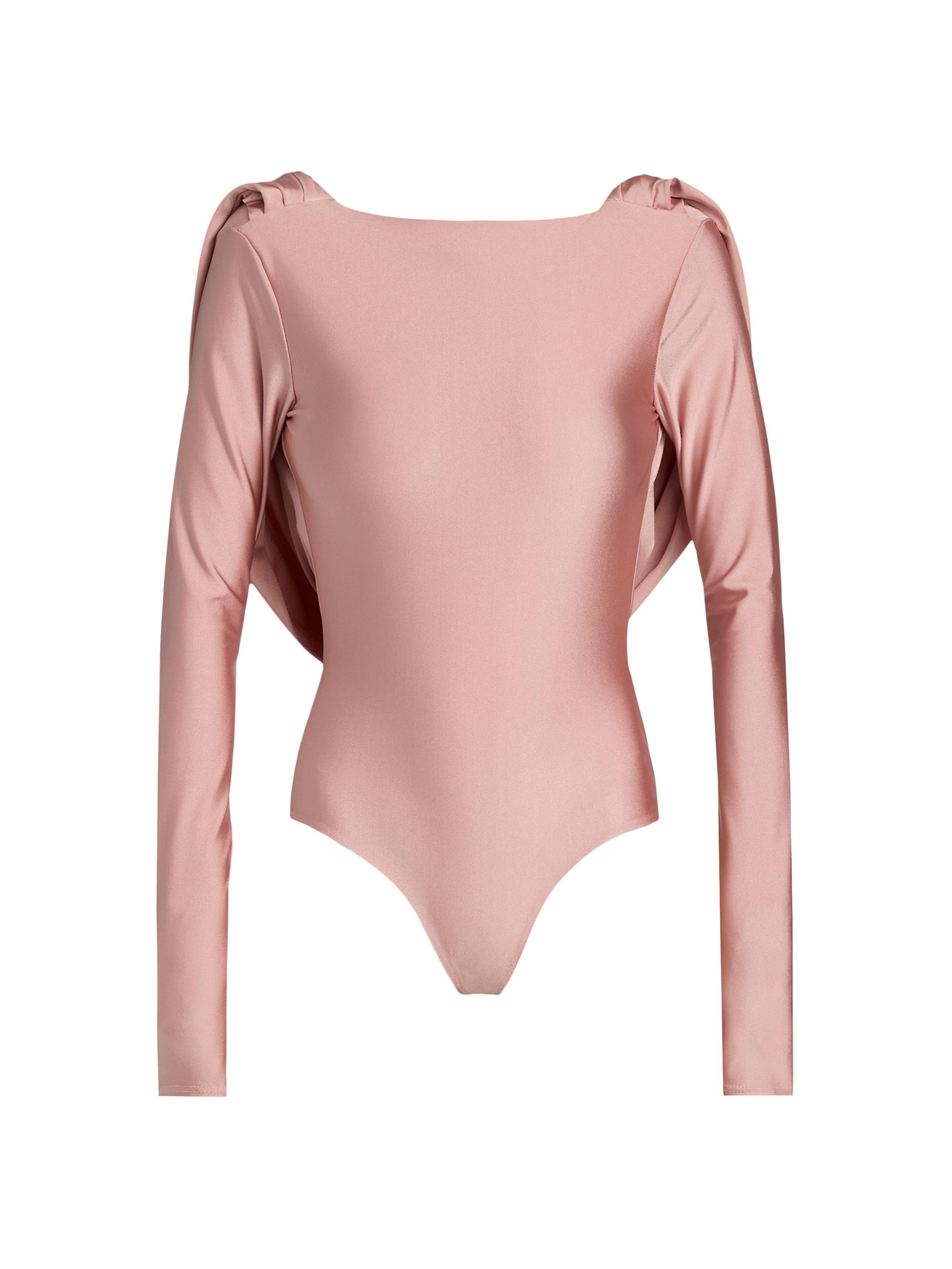 Mariandree Gaitan Women's Identity Eda Draped Bodysuit - Pink
