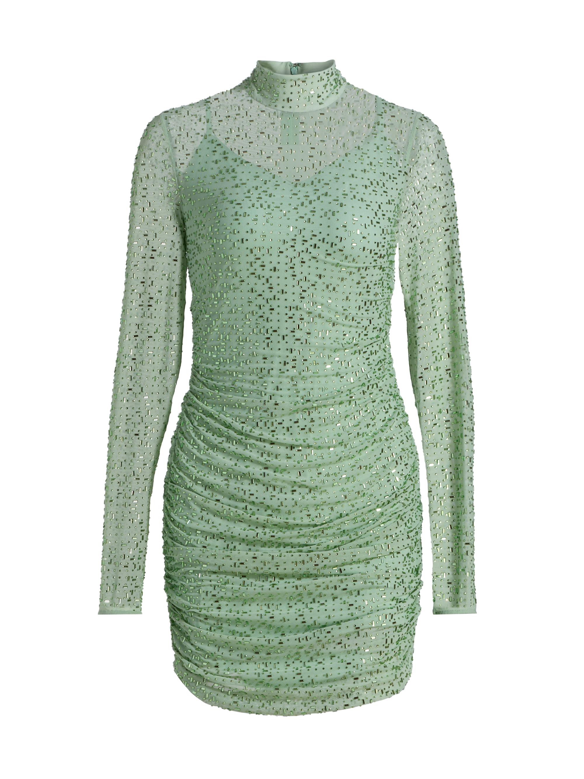 Mariandree Gaitan Women's Claudia Ress Embellished Ruched Minidress - Mint