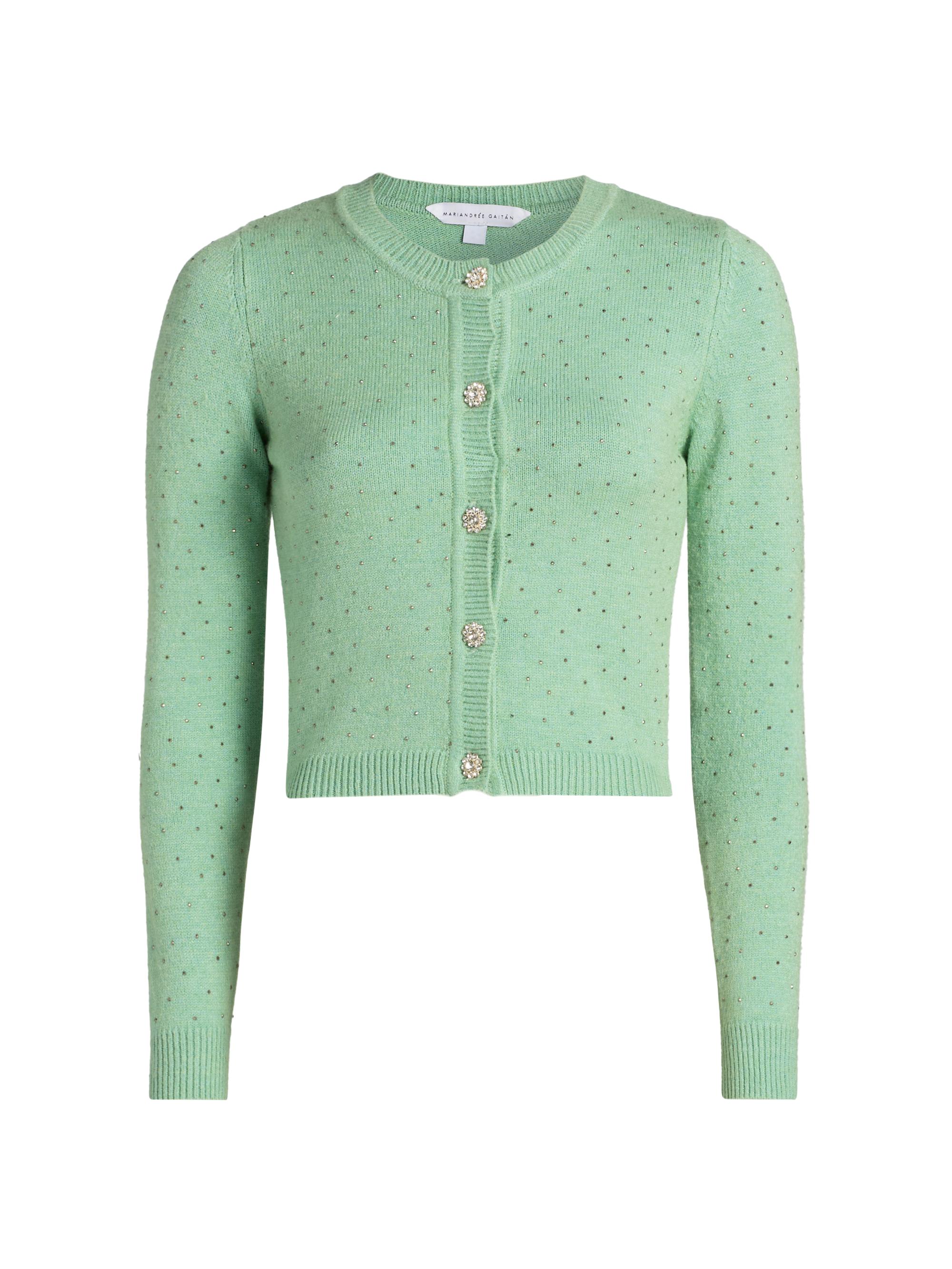 Mariandree Gaitan Women's Alessia Embellished Cardigan - Mint