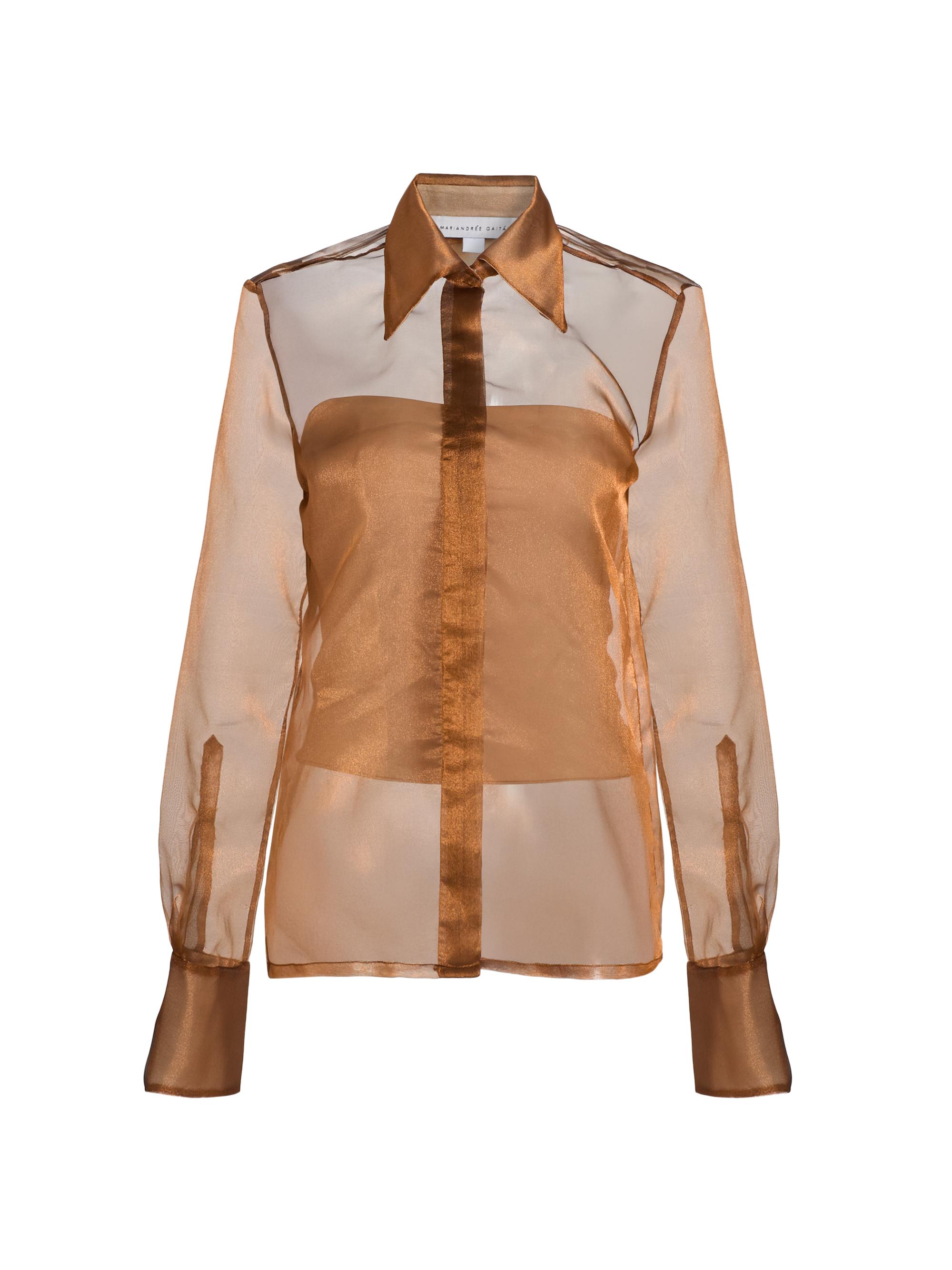 Mariandree Gaitan Women's Athenea Sheer Blouse - Brown