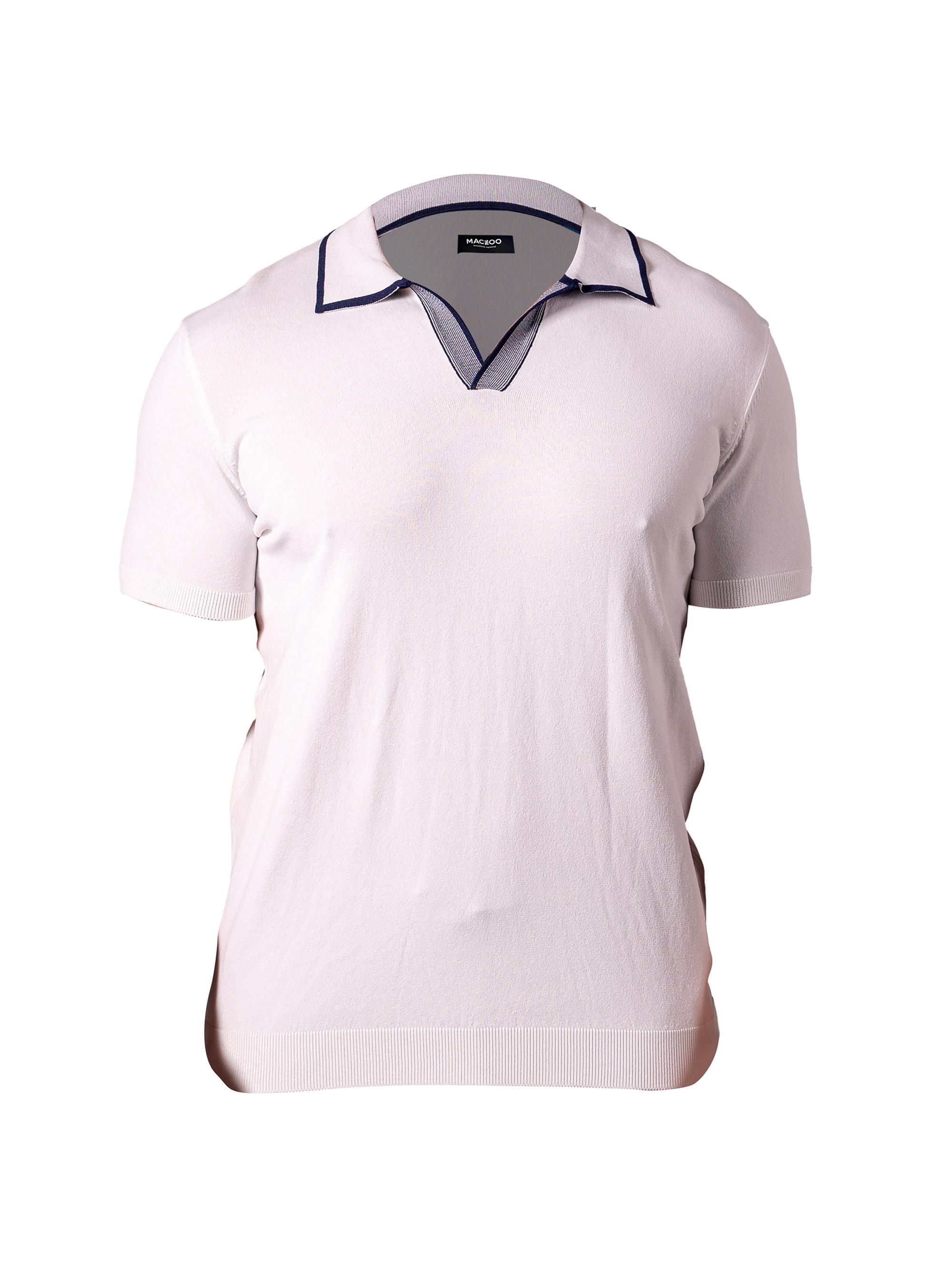 Maceoo Men's Polo Tip Shirt - White