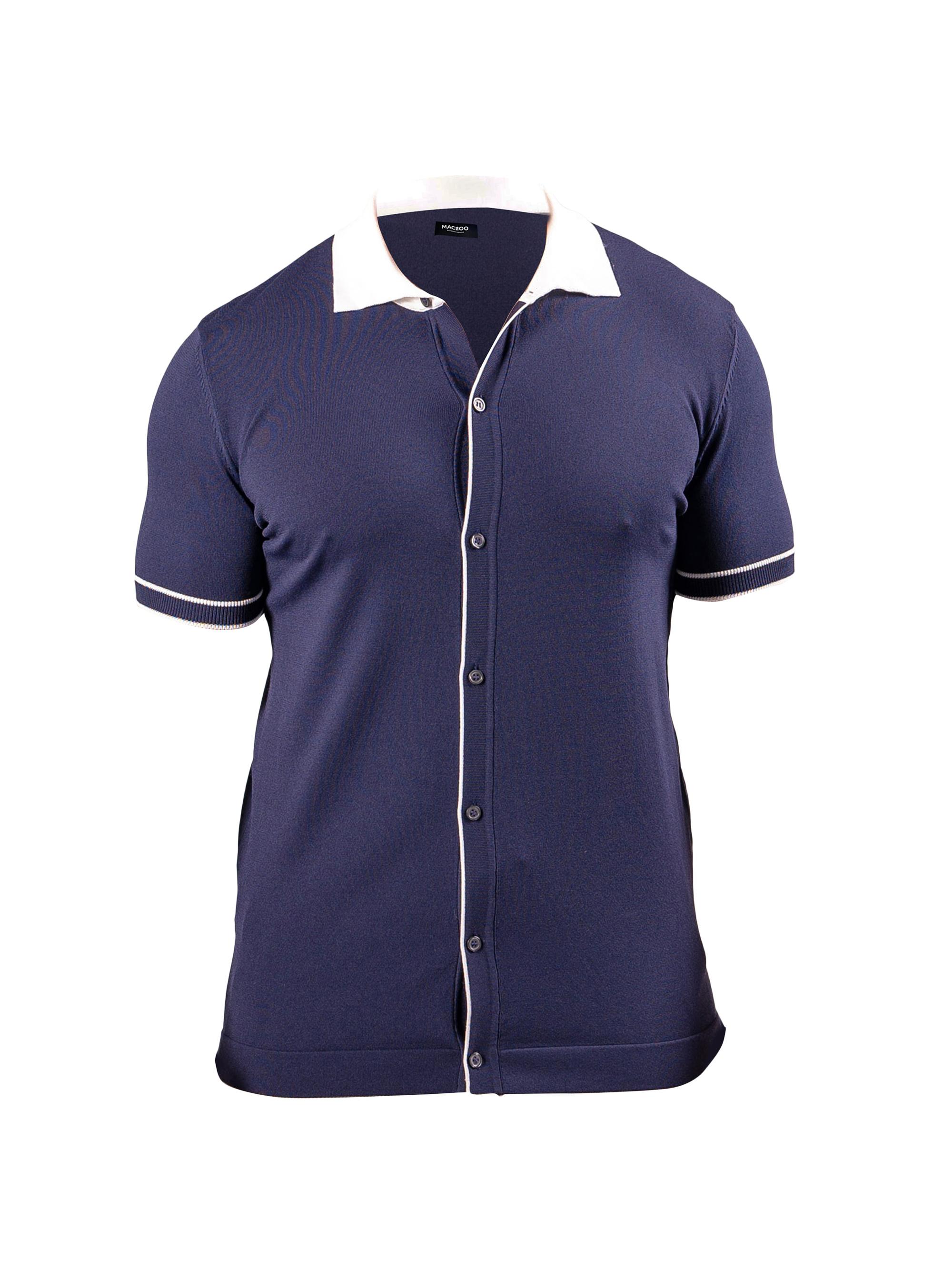 Maceoo Men's Button Polo Shirt - Blue