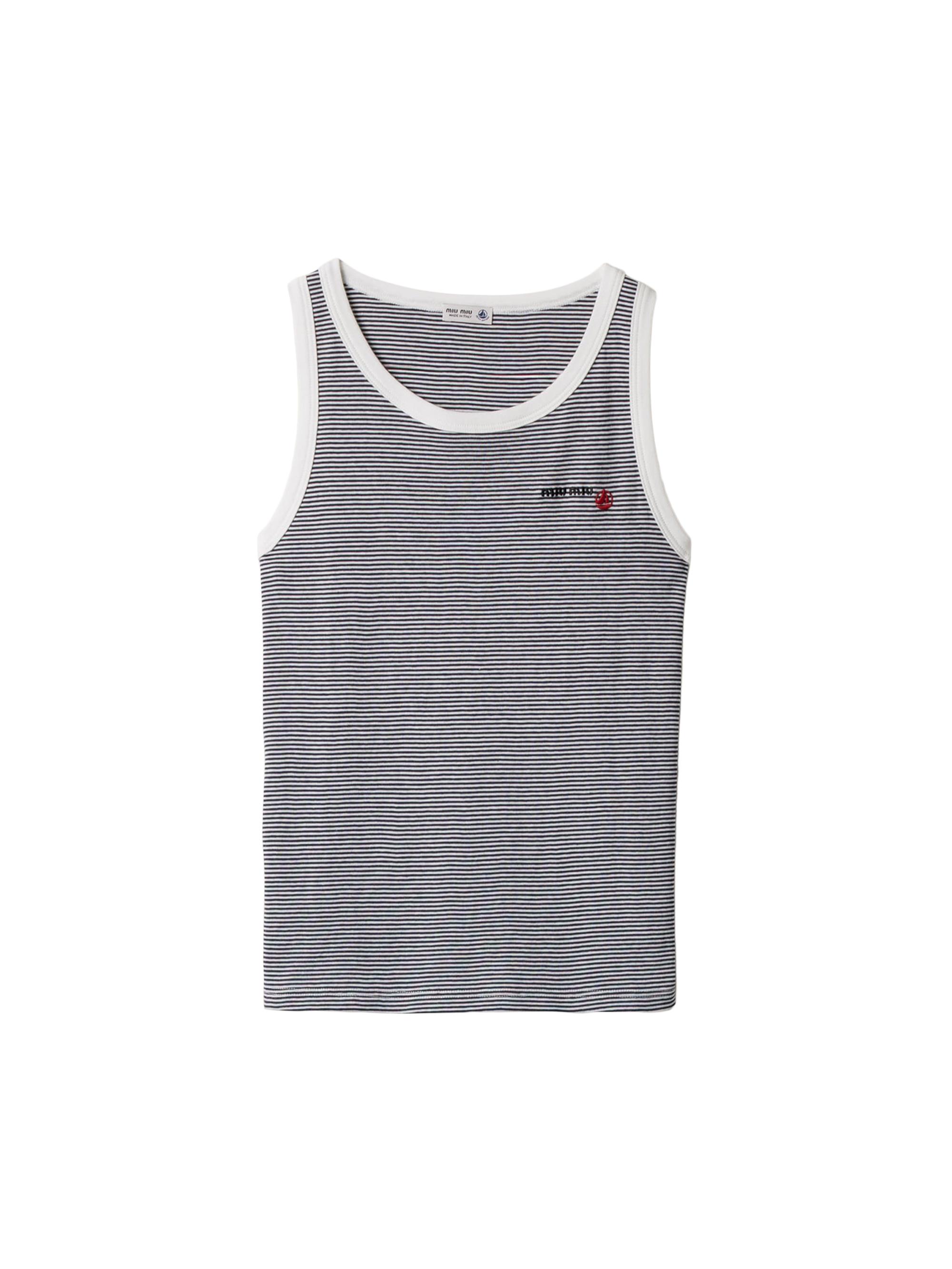 Miu Miu Petit Bateau x Miu Miu Ribbed Jersey T-Shirt | Saks Fifth