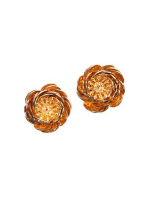 Carolina Herrera Women's Petals Goldtone Earrings - Gold