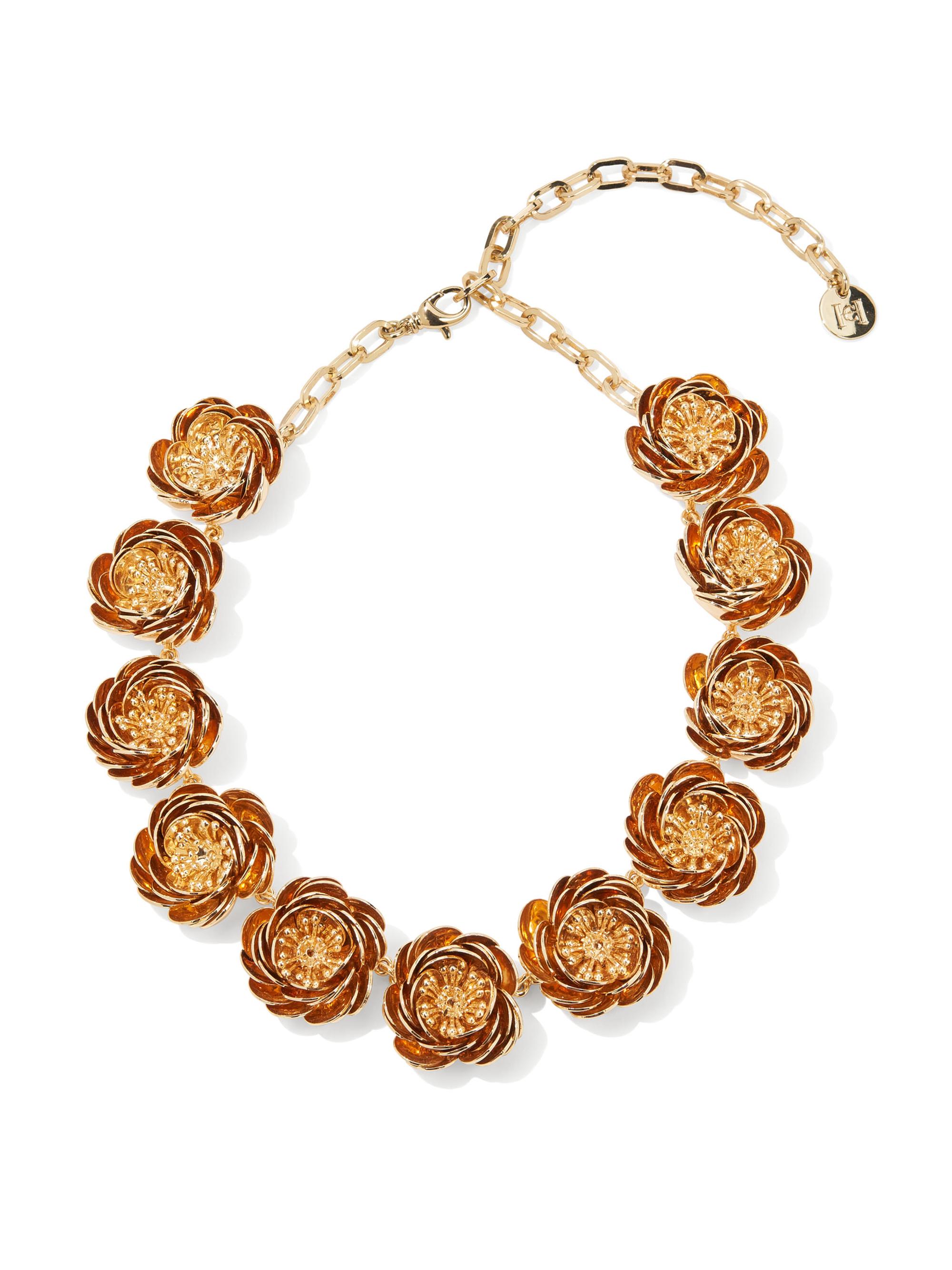 Carolina Herrera Women's Petals Flower Goldtone Necklace - Gold