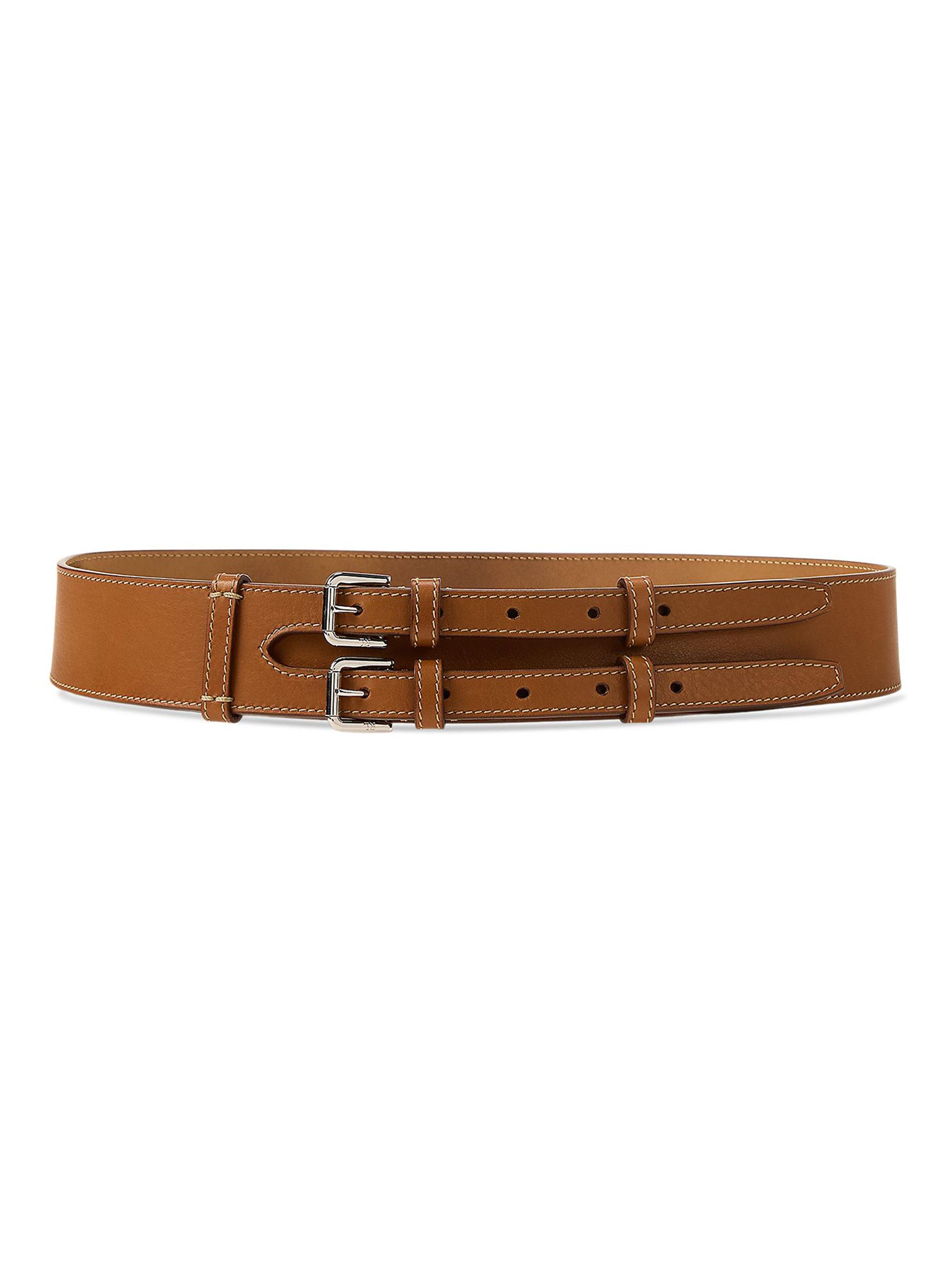 Ralph Lauren Collection Double-Buckle Leather Belt | Saks Fifth Avenue