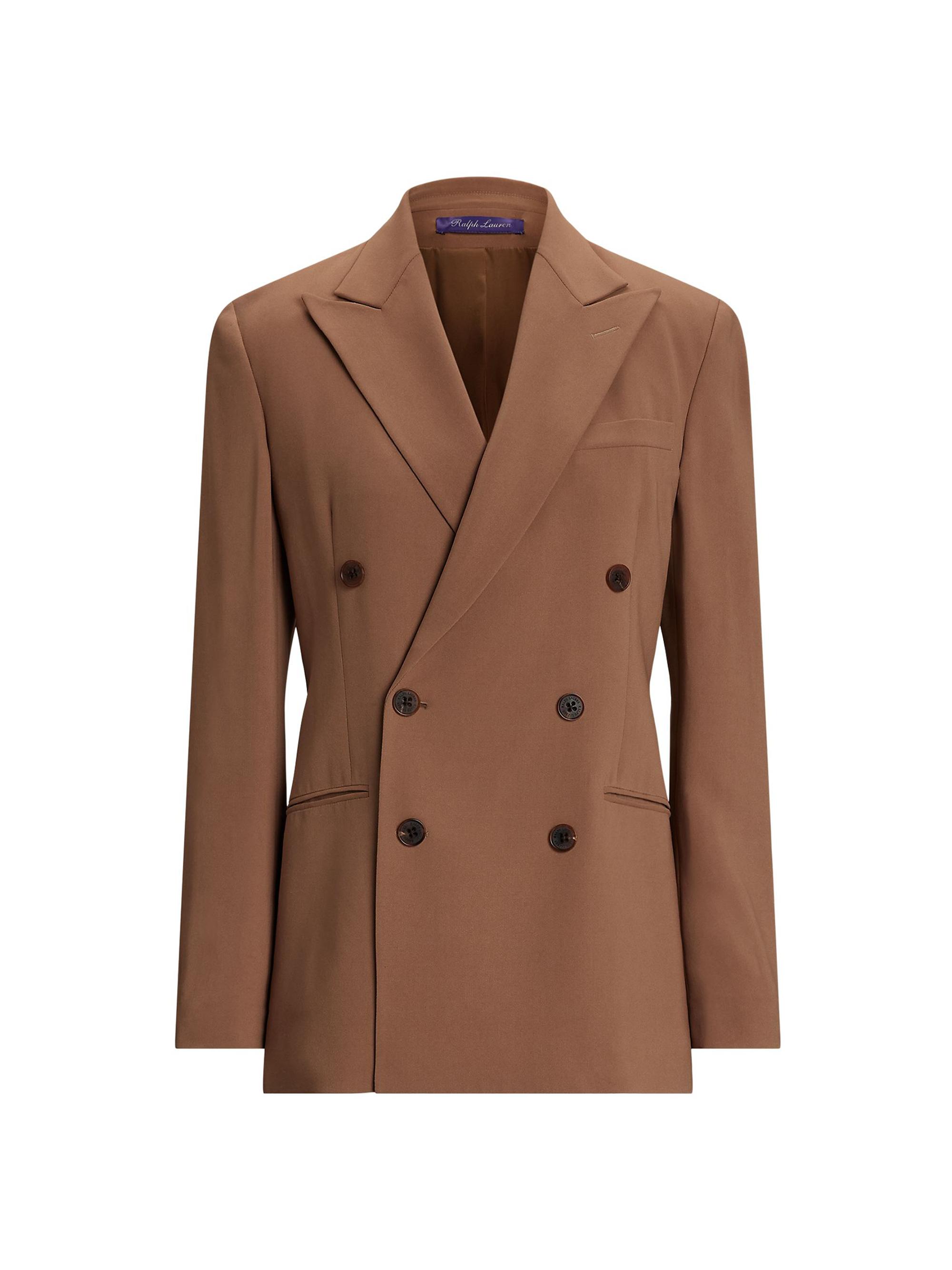 Ralph Lauren Collection Women's Harlee Stretch Cady Double-Breasted Jacket - Light Toffee