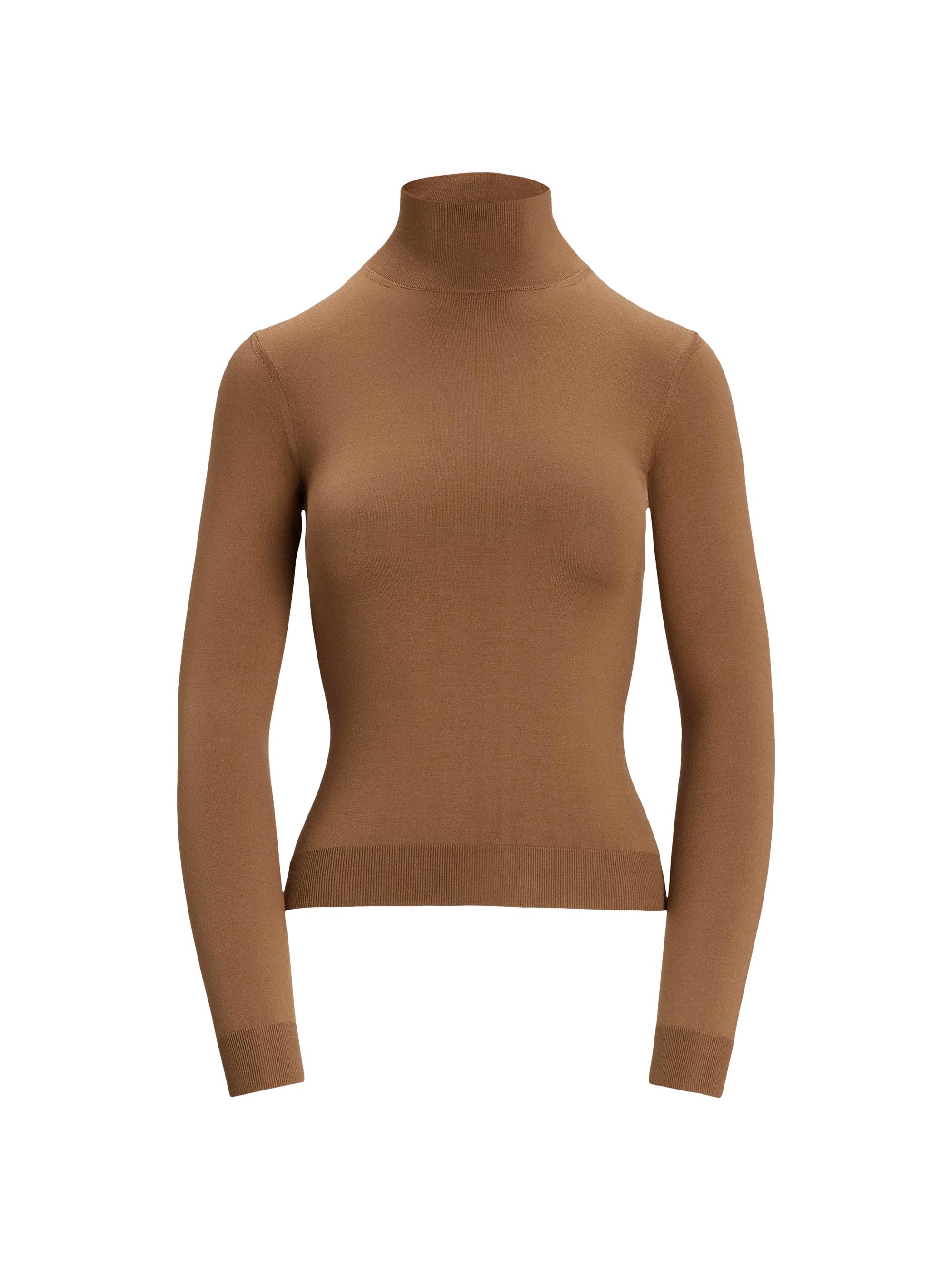 Ralph Lauren Collection Women's Silk Slim-Fit Sweater - Light Toffee