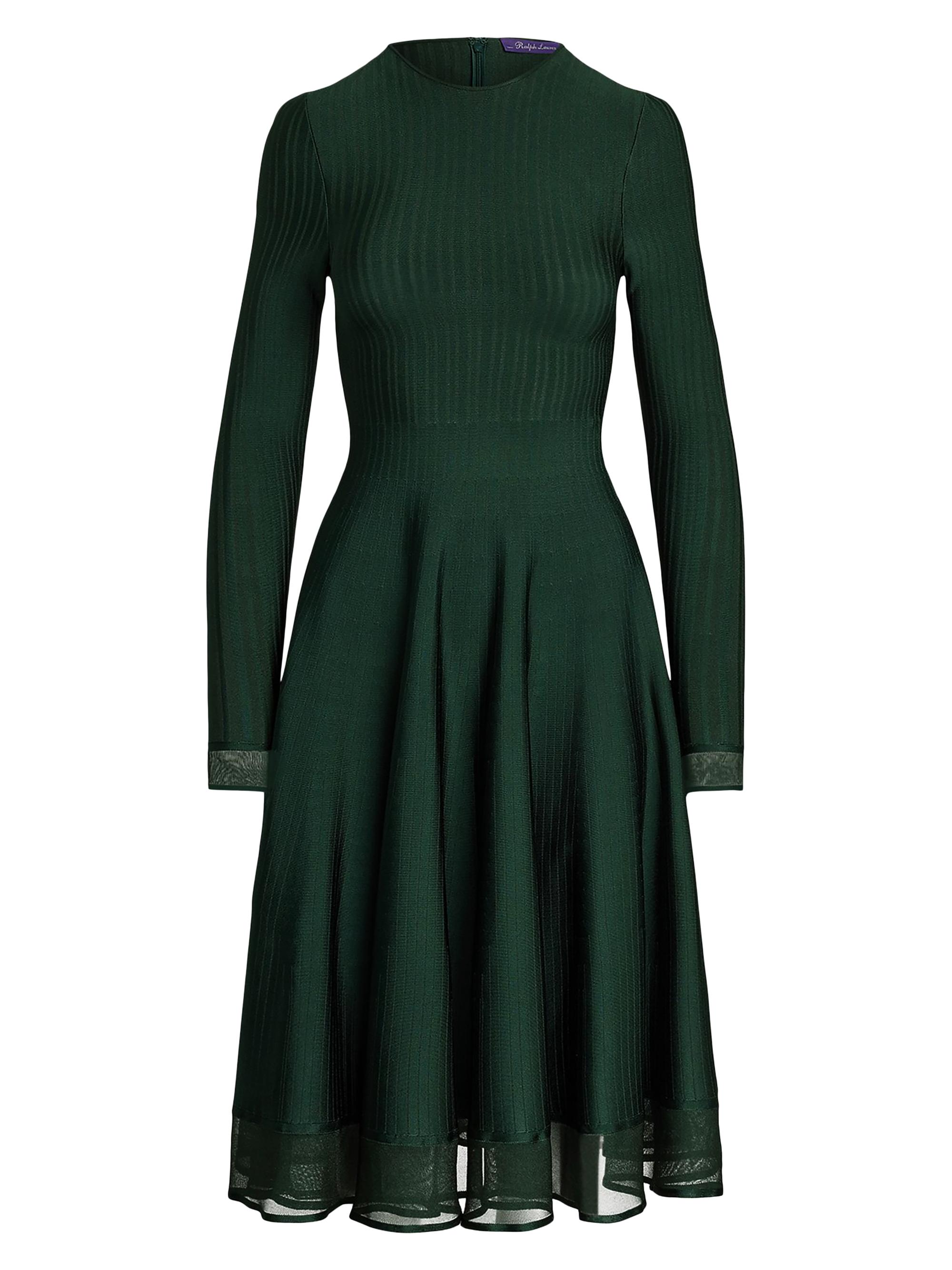 Ralph Lauren Collection Women's Crewneck Knee-Length Sweaterdress - Dark Racing Green
