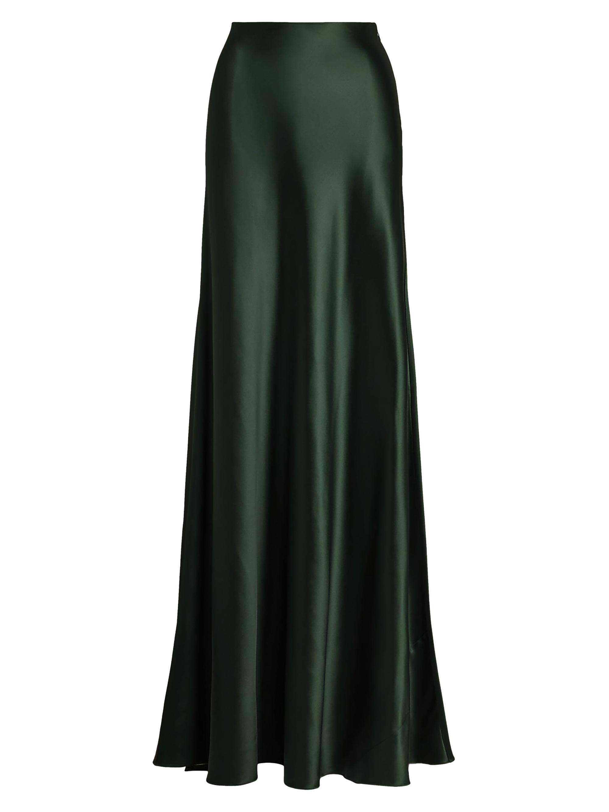 Ralph Lauren Collection Women's Masina Stretch Satin Maxi Skirt - Dark Racing Green