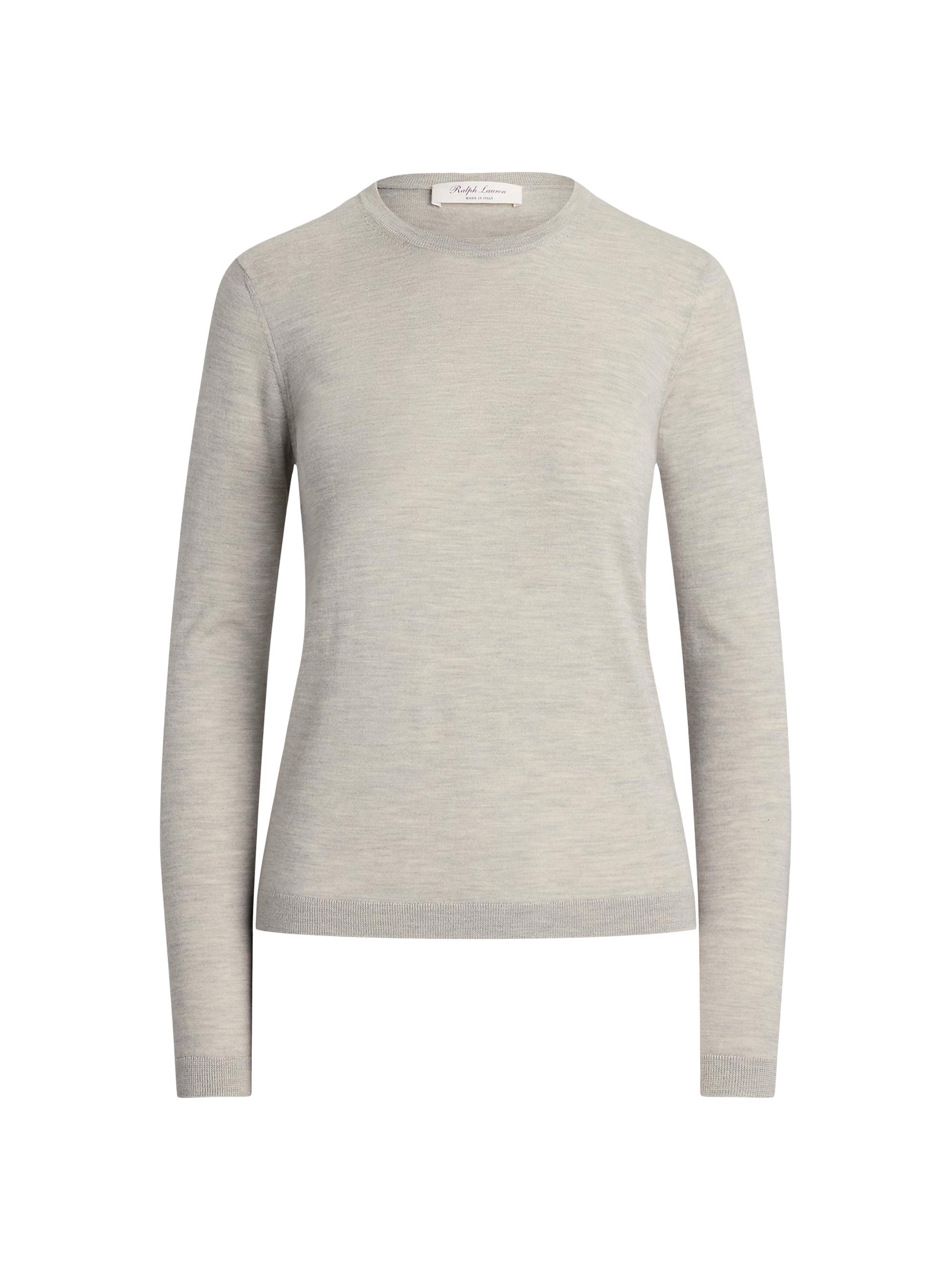 Ralph Lauren Collection Women's Crewneck Cashmere Sweater - Pearl Grey Melange