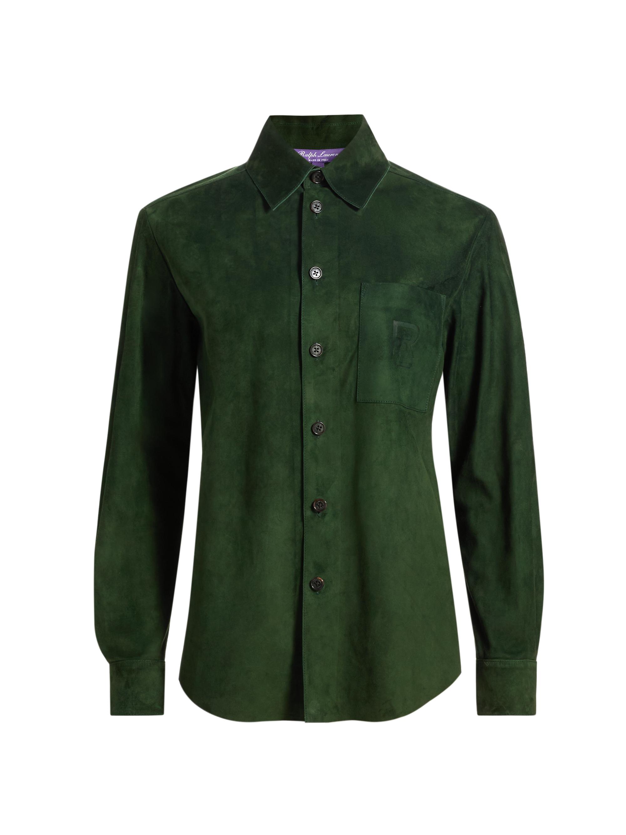 Ralph Lauren Collection Women's Adrien Suede Pocket Shirt - Dark Racing Green
