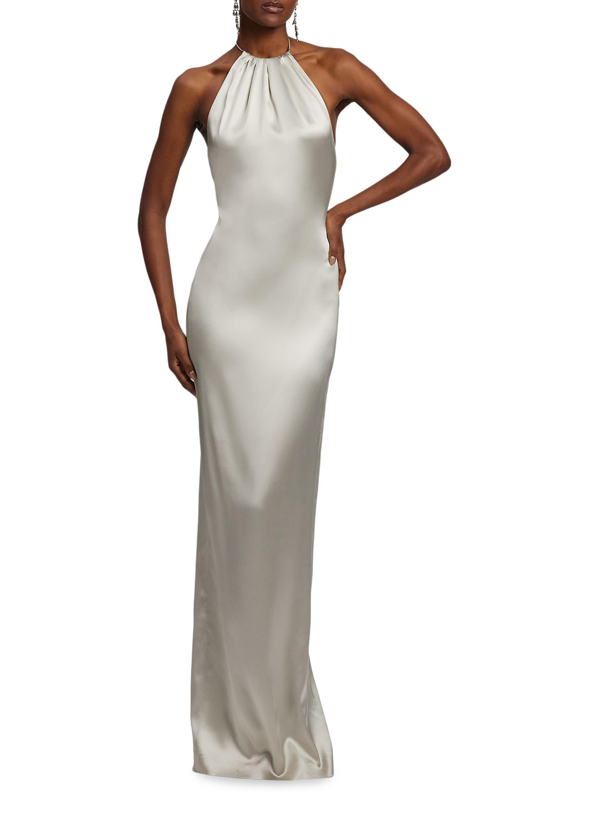Ralph Lauren Collection Corra Halterneck Stretch Satin Gown | Saks Fifth  Avenue