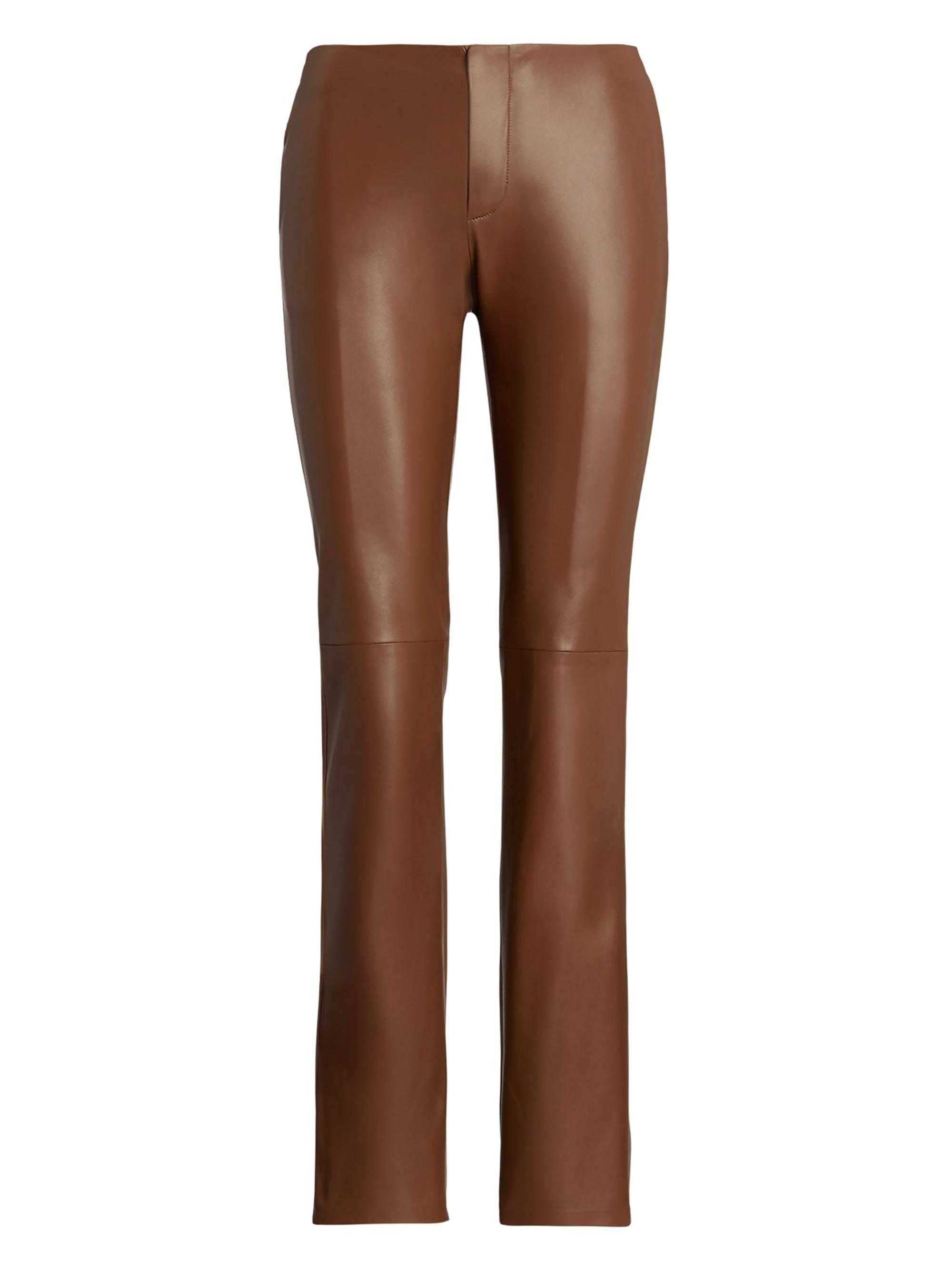 Ralph Lauren Collection Women's Benjamen Low-Rise Slim-Fit Leather Pants - Light Toffee