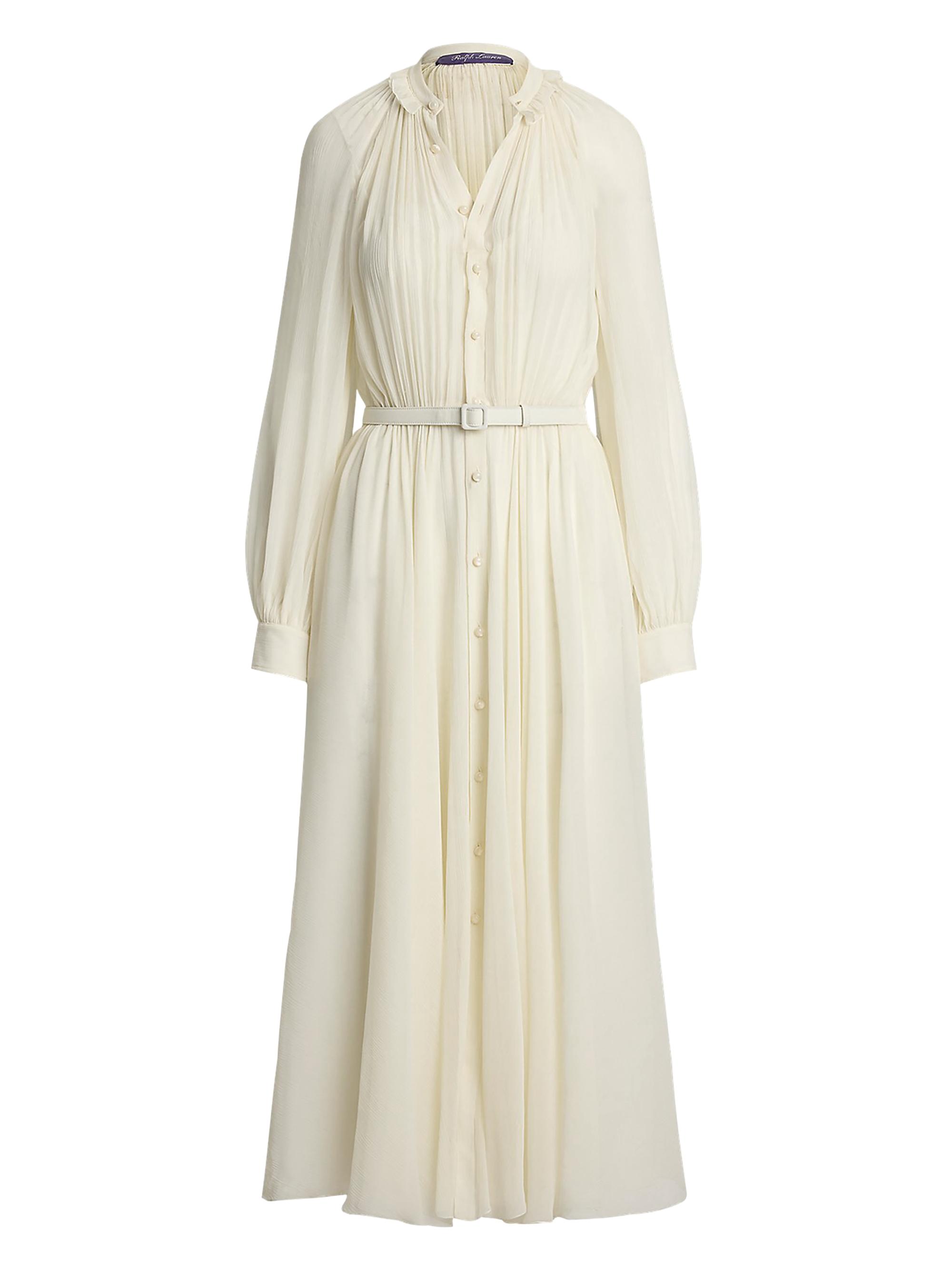 Ralph Lauren Collection Women's Grantly Crinkled Silk Chiffon Shirtdress - Lux Cream
