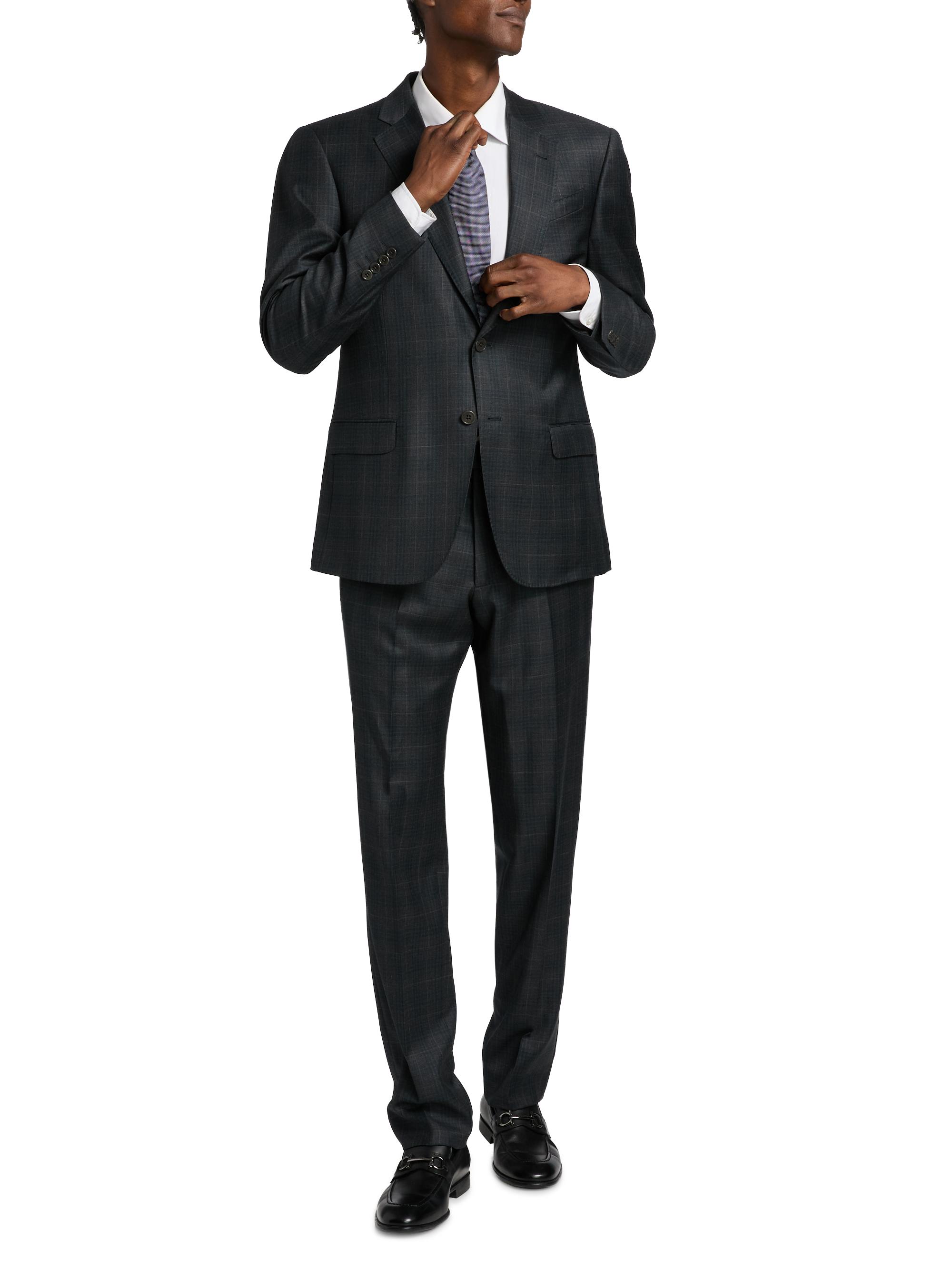 Emporio Armani Plaid Wool Single-Breasted Suit | Saks Fifth Avenue