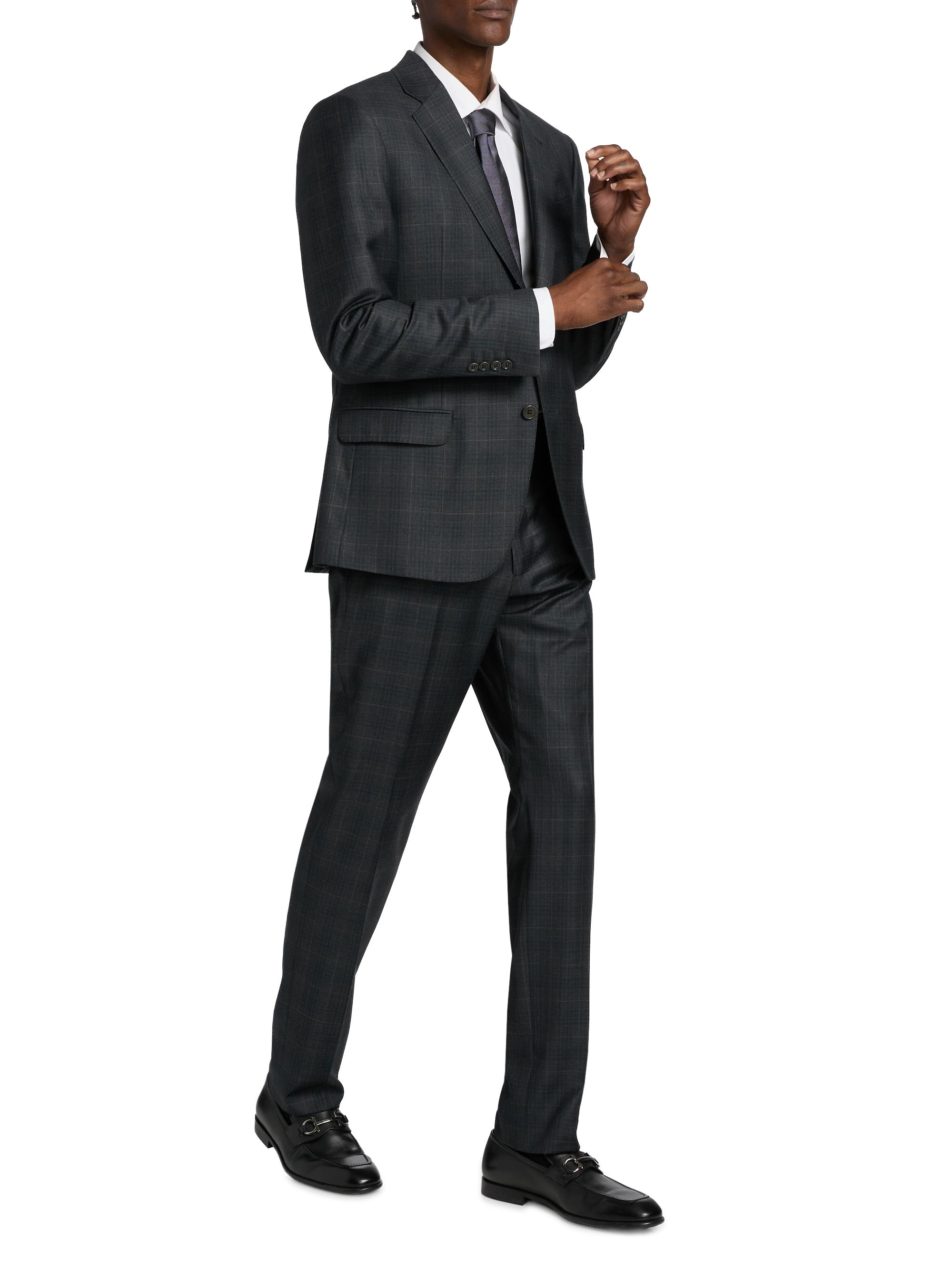Emporio Armani Plaid Wool Single-Breasted Suit | Saks Fifth Avenue