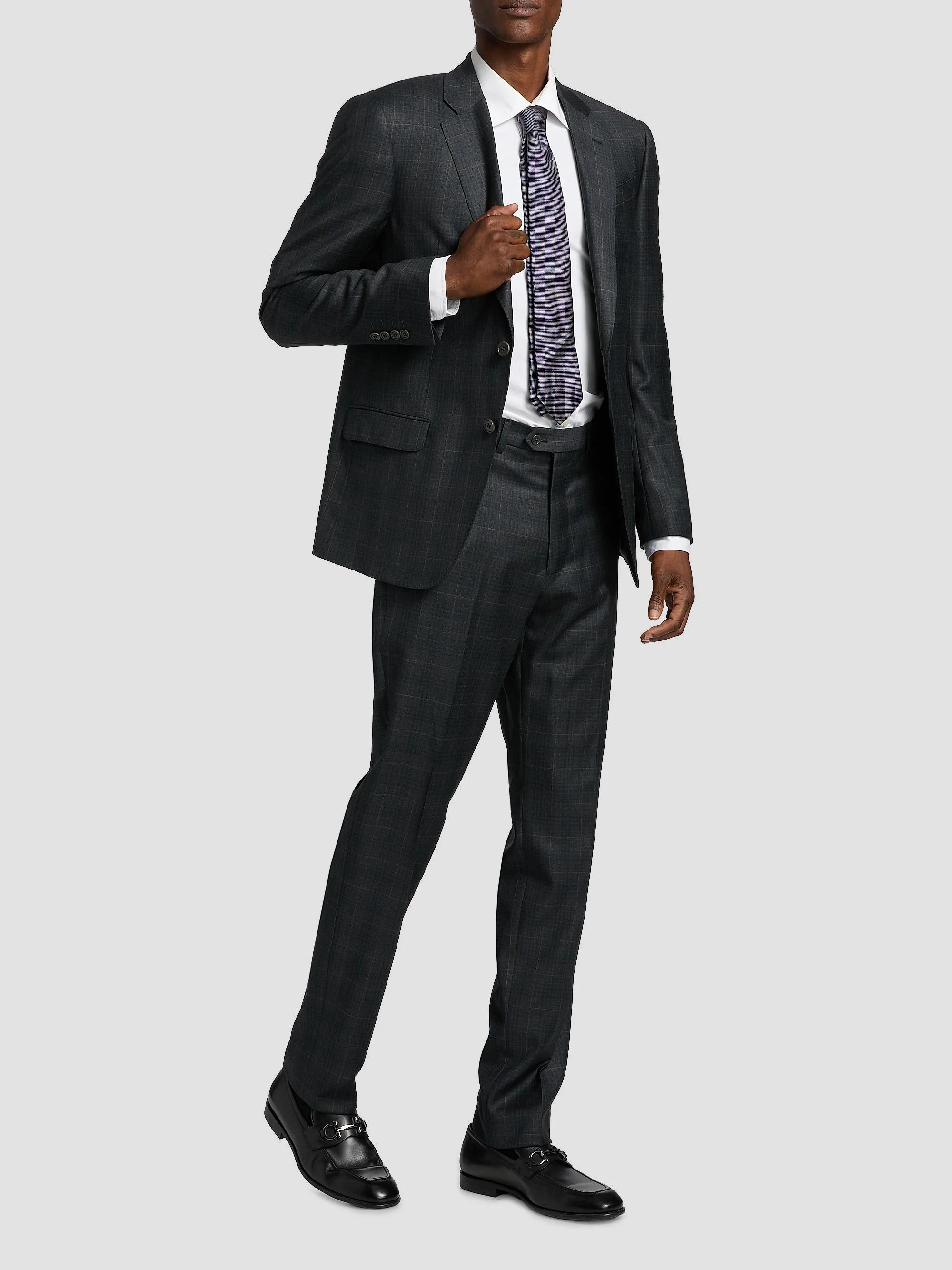 Emporio Armani Plaid Wool Single-Breasted Suit | Saks Fifth Avenue