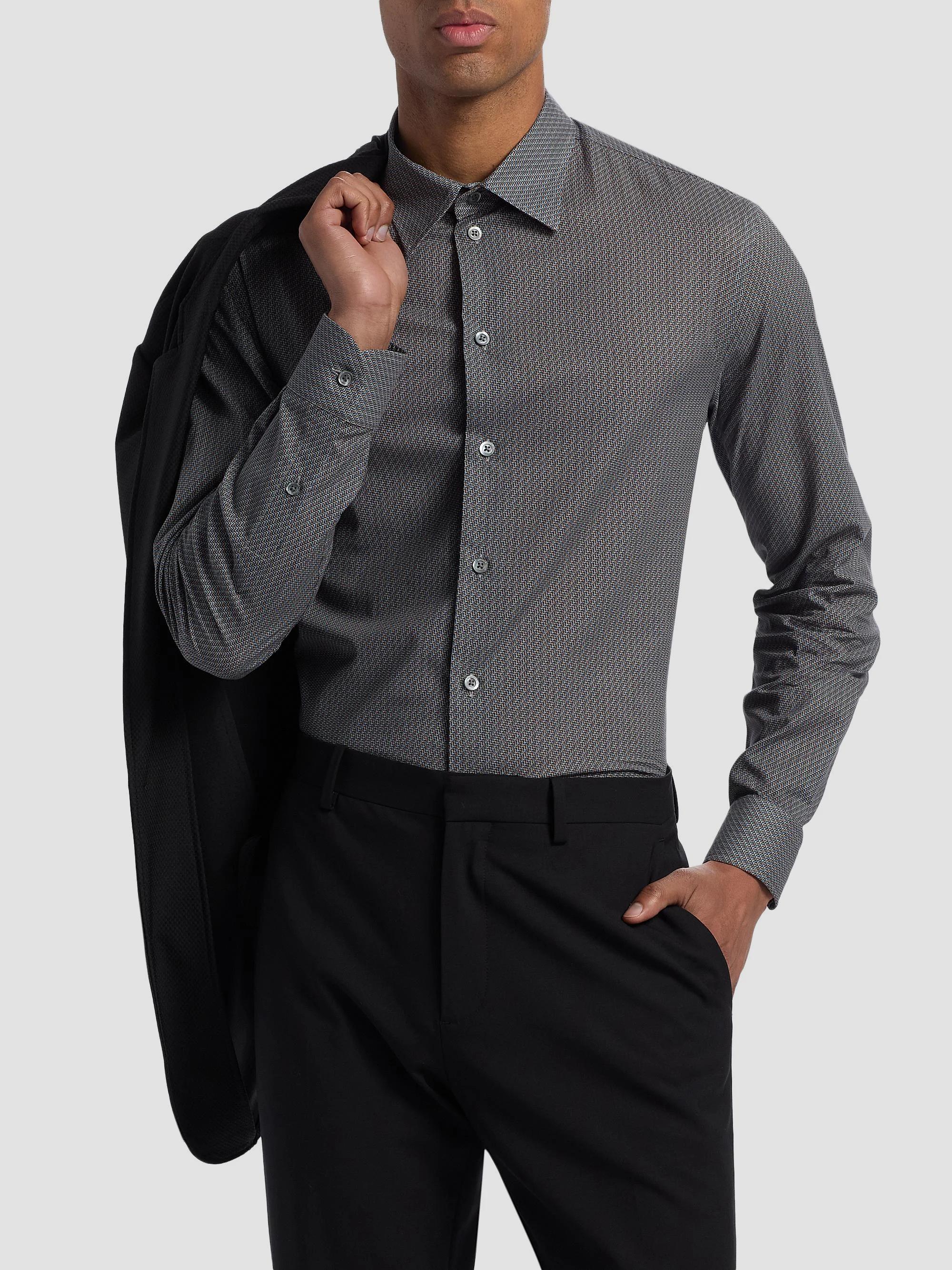 Emporio Armani Micro Chevron Sport Shirt | Saks Fifth Avenue