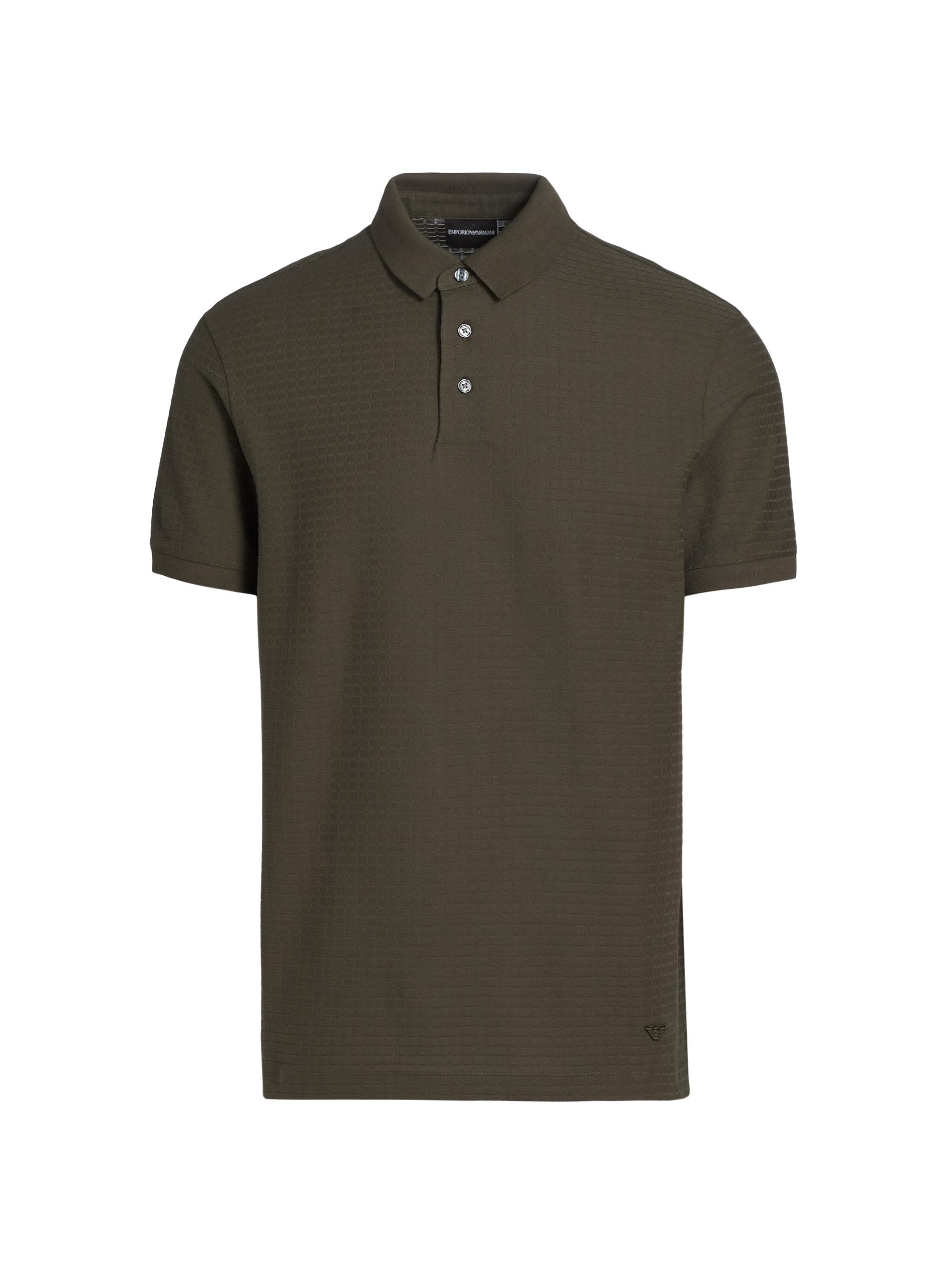 Emporio Armani Men's Knit Textured Polo Shirt - Green
