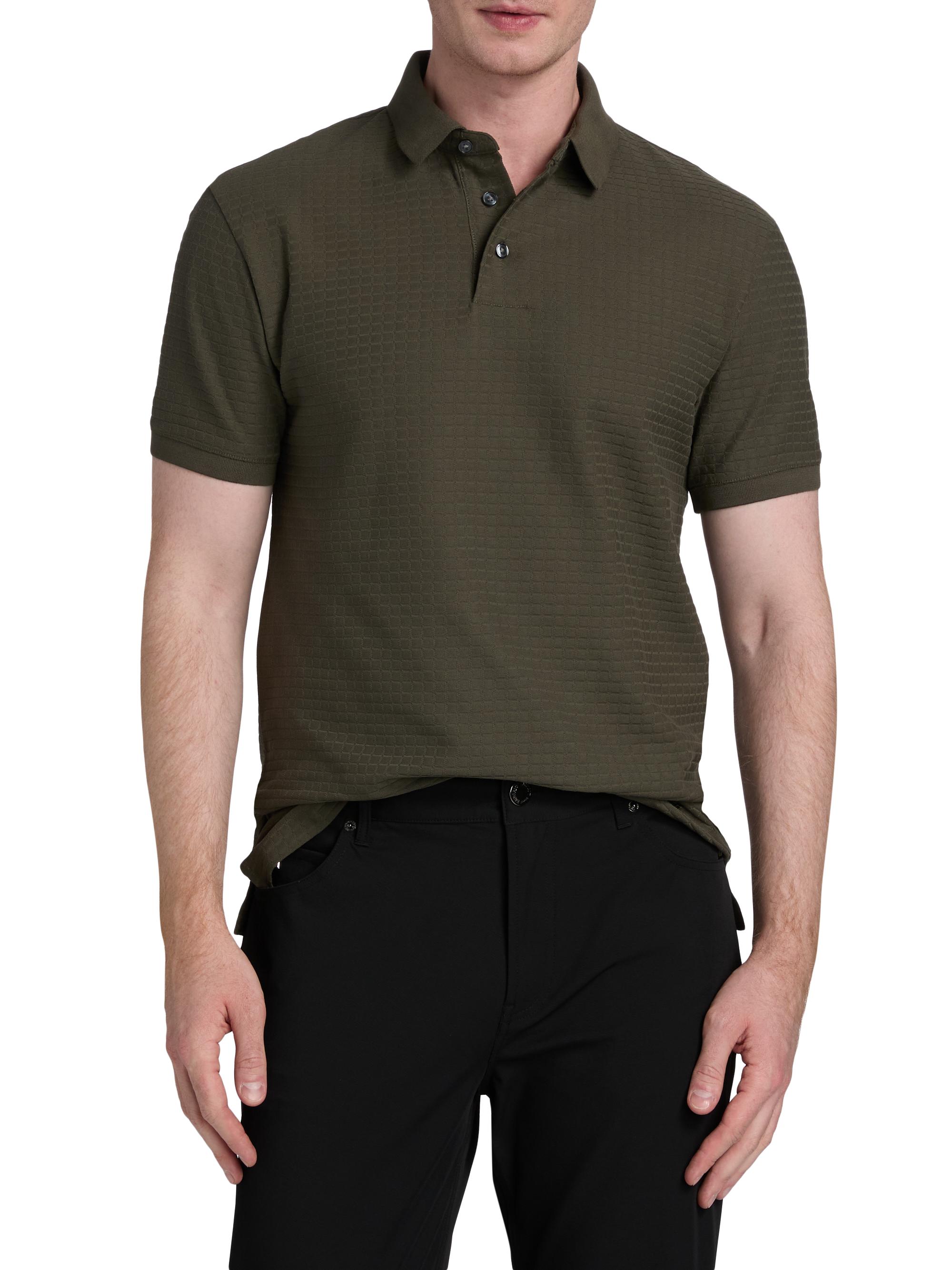 Emporio Armani Knit Textured Polo Shirt | Saks Fifth Avenue