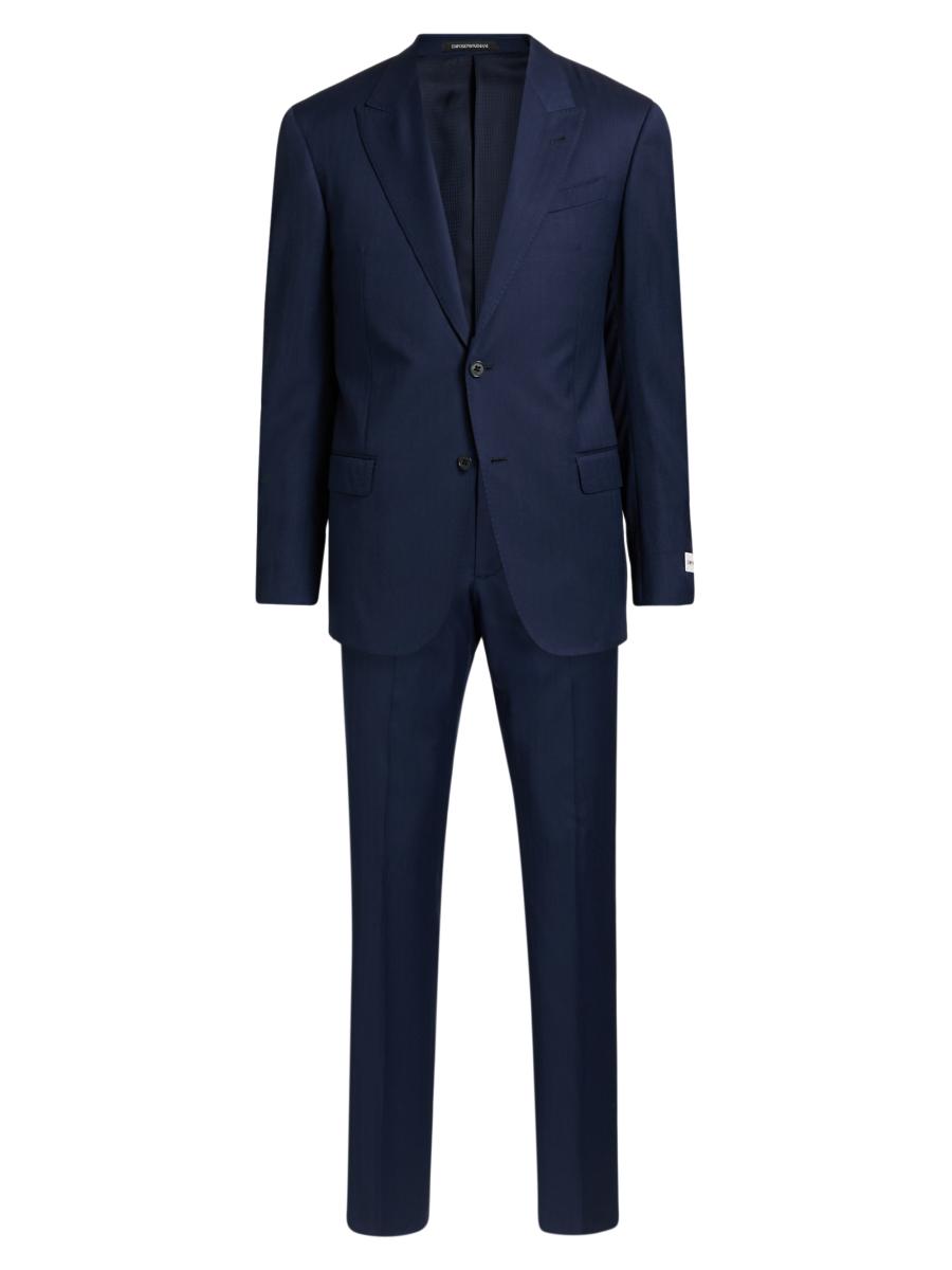 Emporio Armani Men's G-line Herringbone Wool Single-breasted Suit In Blue
