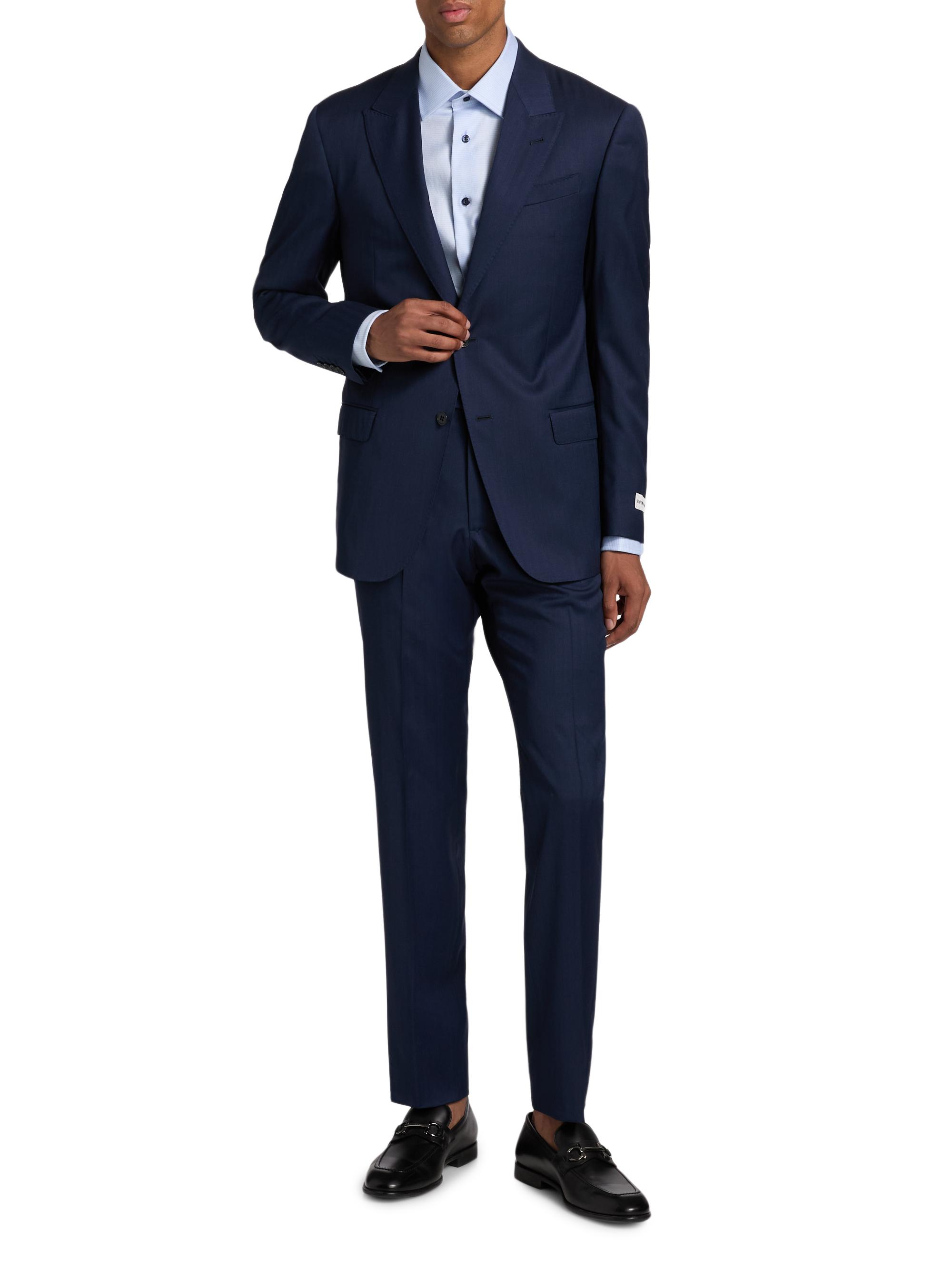 Emporio Armani G-Line Herringbone Wool Single-Breasted Suit | Saks