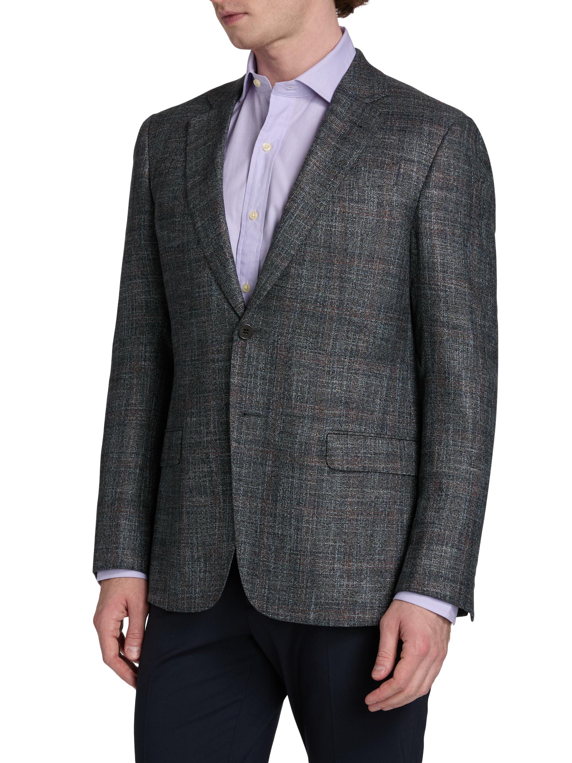 EMPORIO ARMANI ダークグレー ピーコート Emporio Armani Textured Wool-Blend Sport Coat | Saks Fifth Avenue