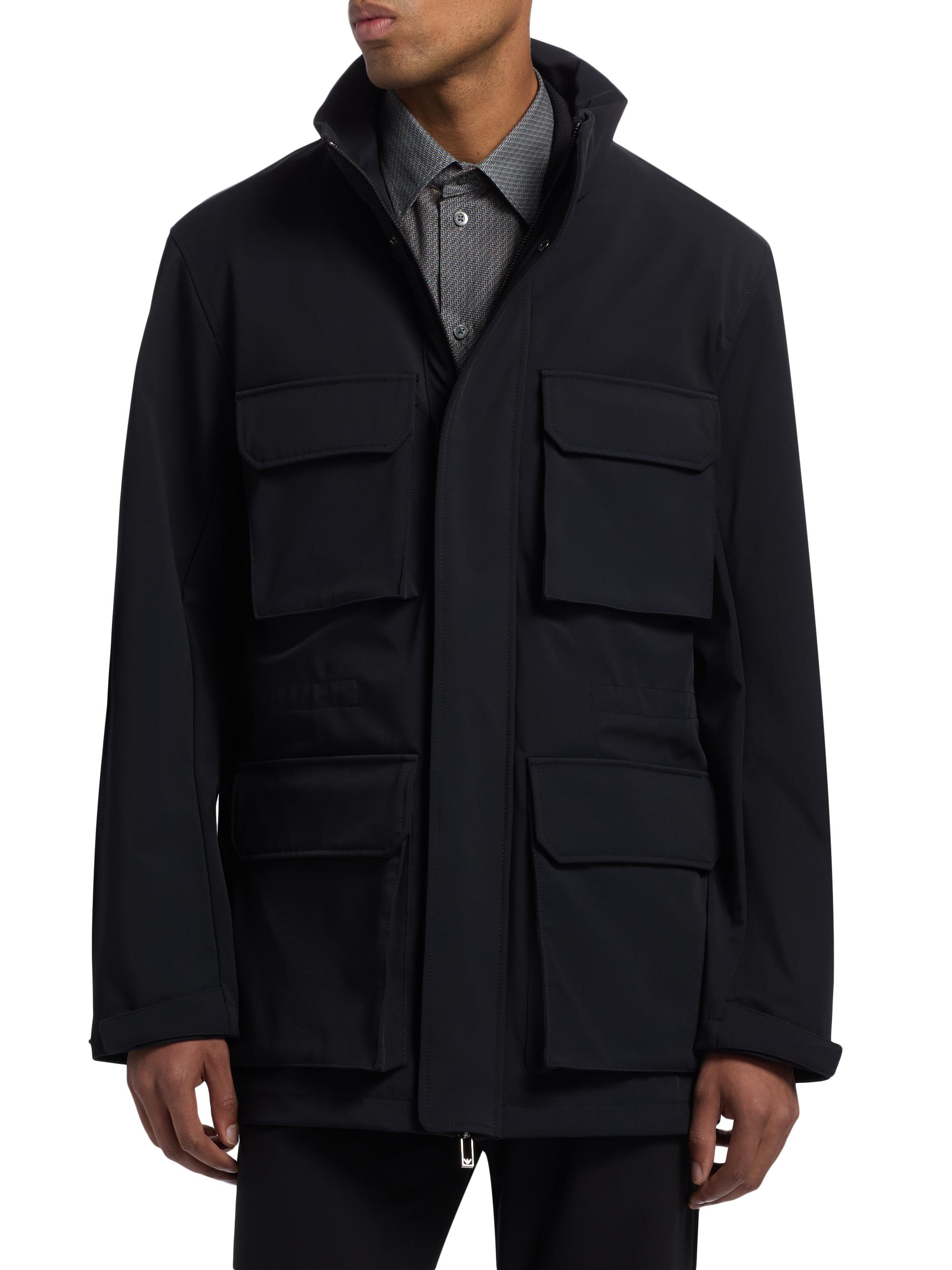 Emporio Armani Men's Nylon Parka Jacket - Blue Navy | Thumbnail 3