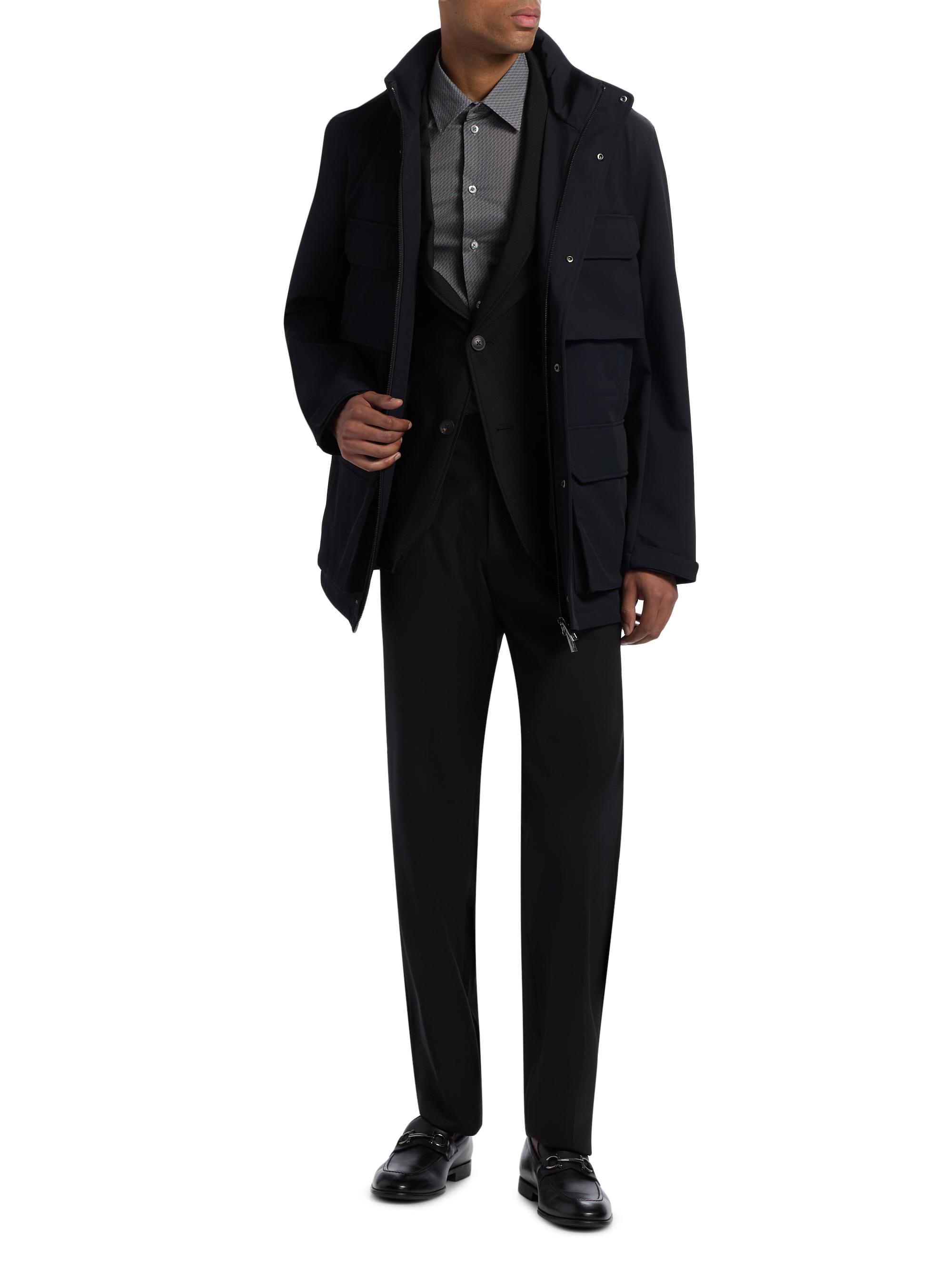 Emporio Armani Men's Nylon Parka Jacket - Blue Navy | Thumbnail 2