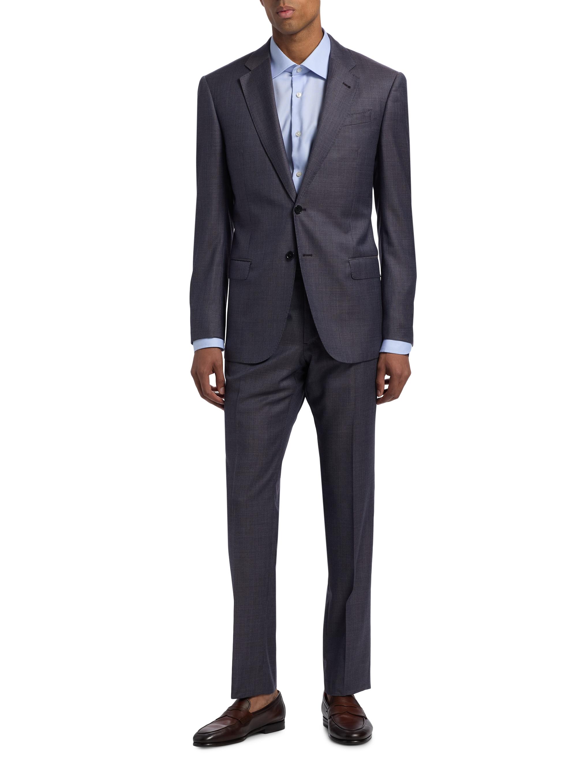 Emporio Armani Micro Houndstooth Wool Suit | Saks Fifth Avenue