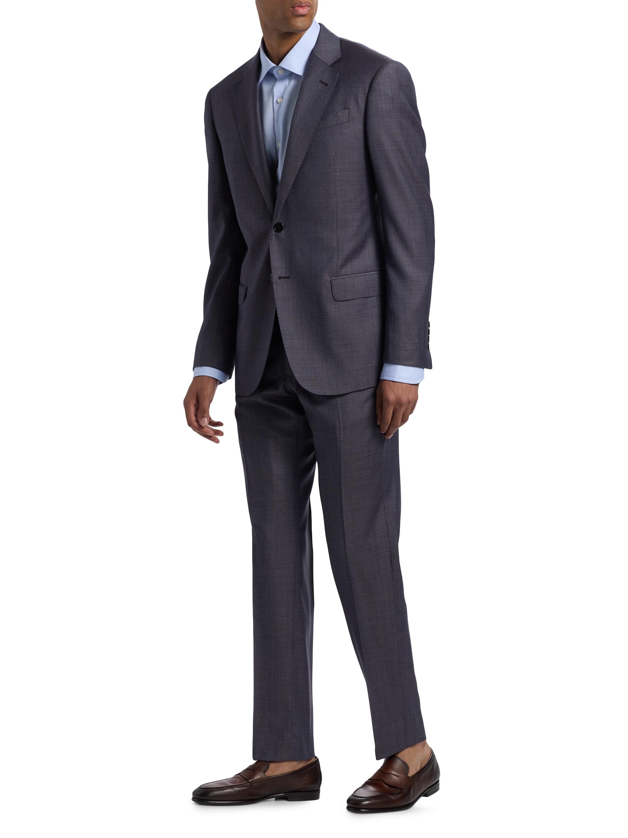 Emporio Armani Micro Houndstooth Wool Suit | Saks Fifth Avenue