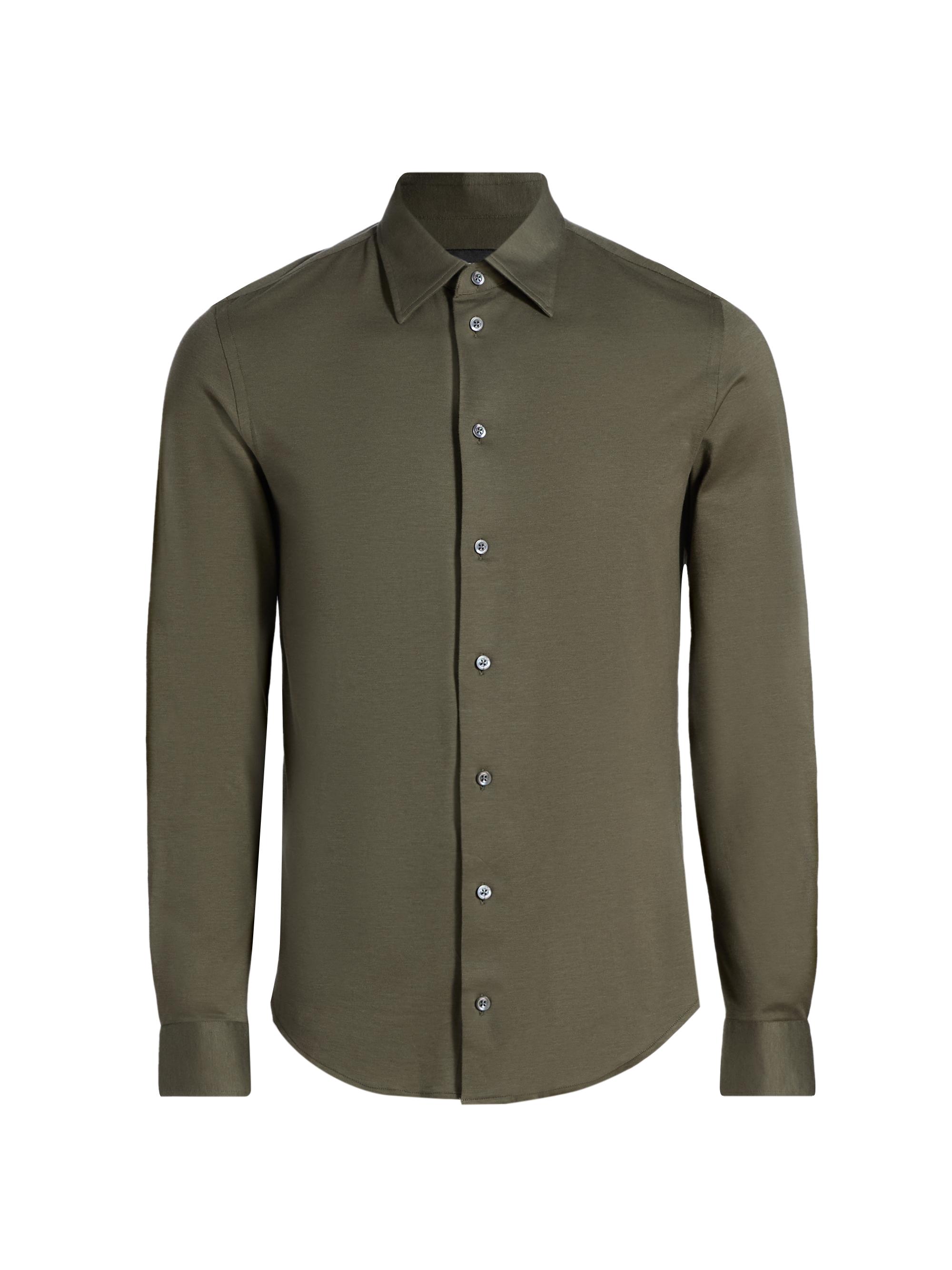 Emporio Armani Men's Cotton Sport Shirt - Green Melange
