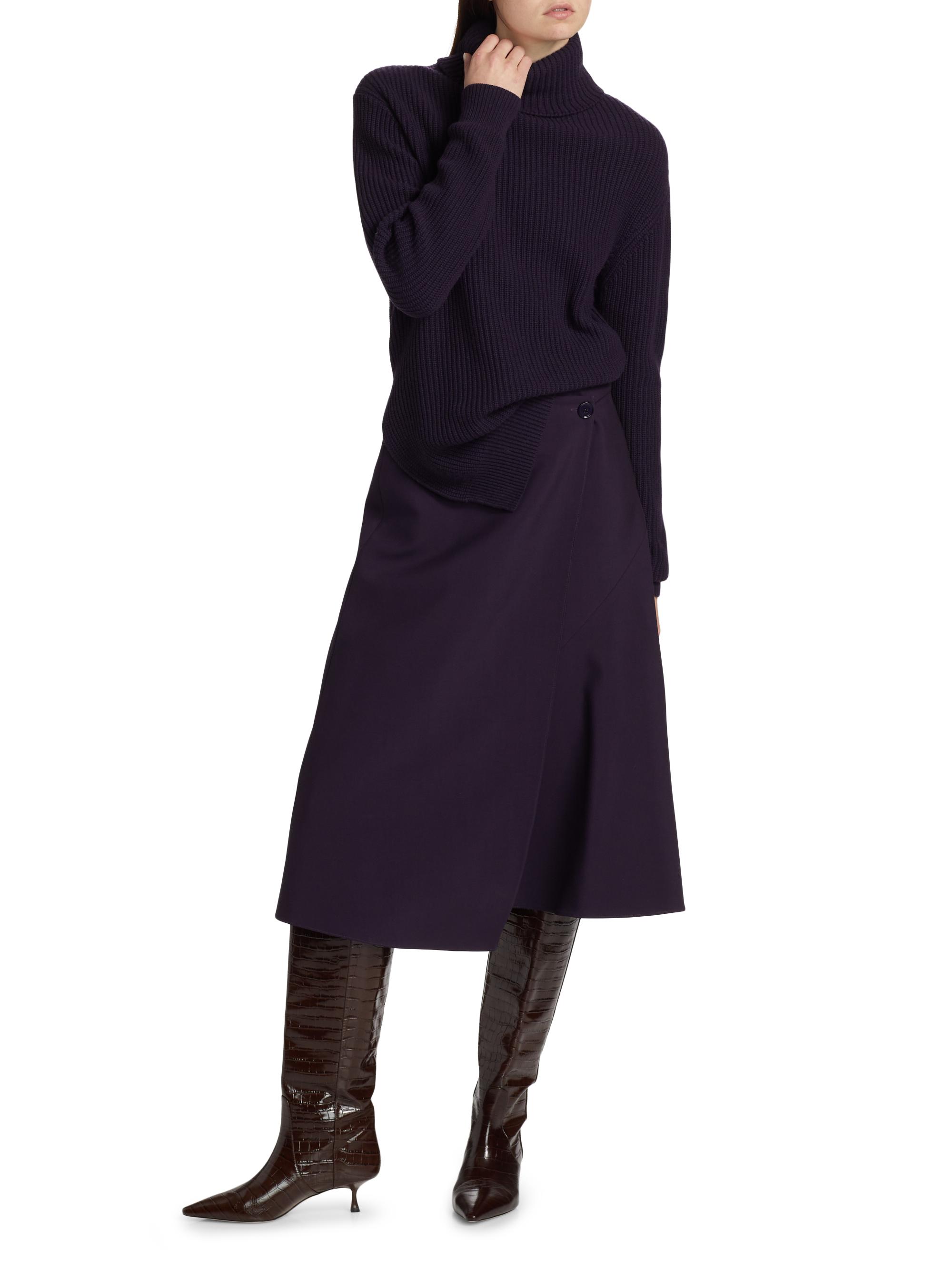 Michael Kors Collection Draped Wool Wrap Skirt | Saks Fifth Avenue