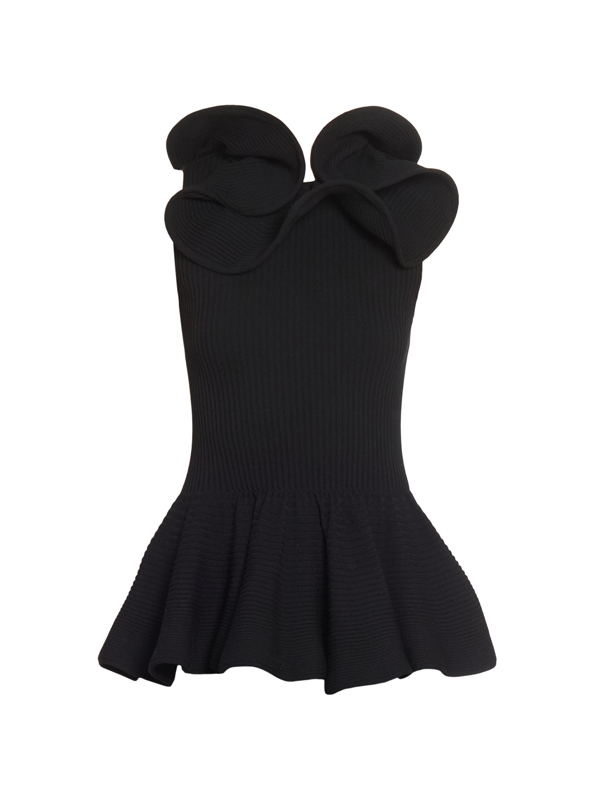 Giambattista Valli Women's Sleeveless Knit Peplum Top - Black