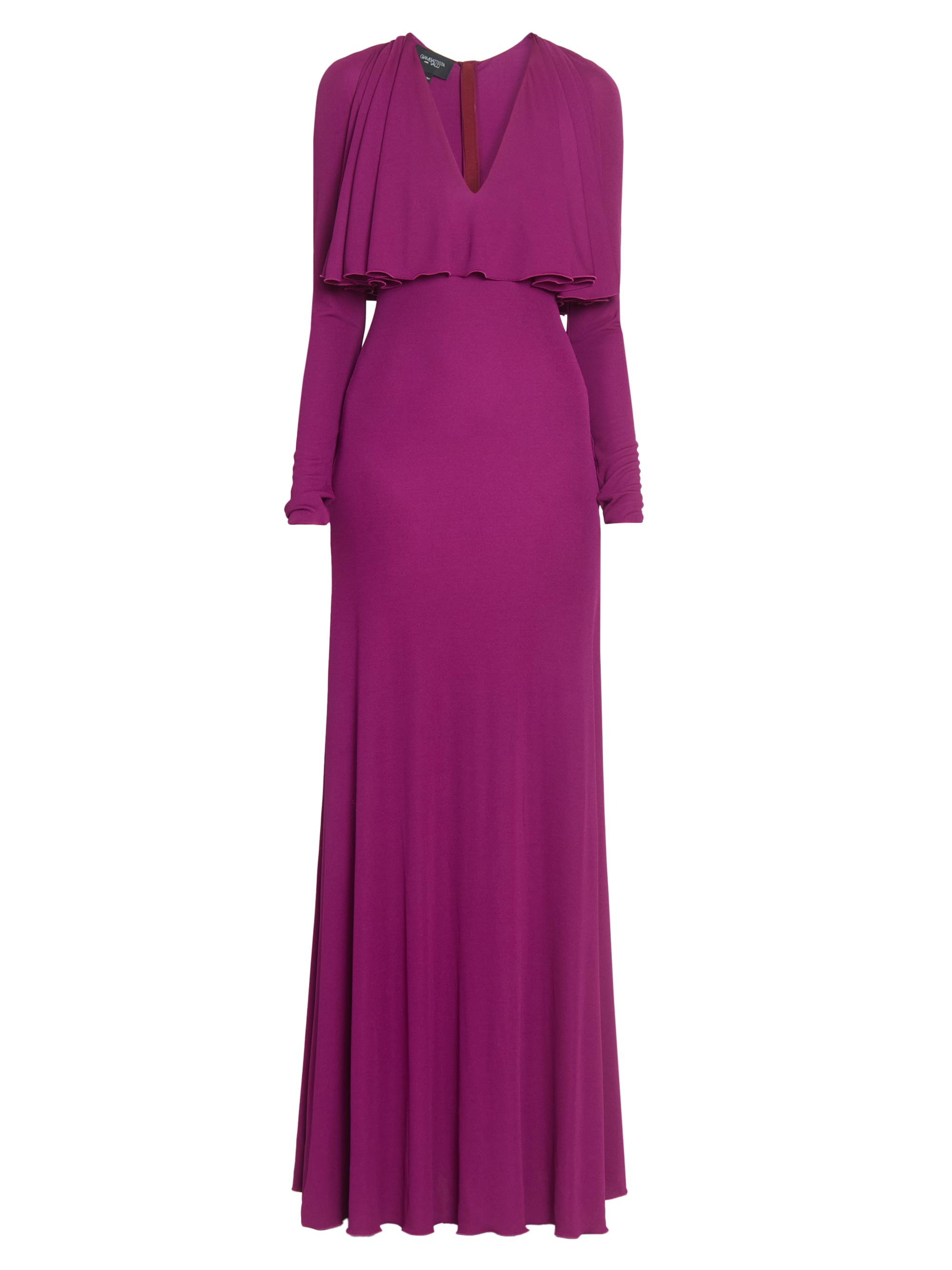 knee length dresses for ladies Tallulah Satin Overlay Cape Floor Length Dress main image 0
