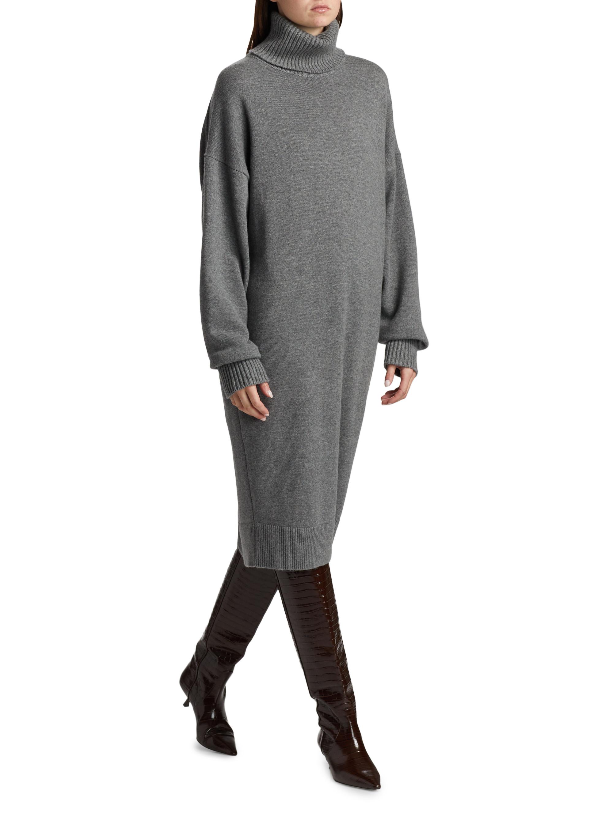 knee length dresses for ladies The Turtleneck Sweater Dress in Cashmere
