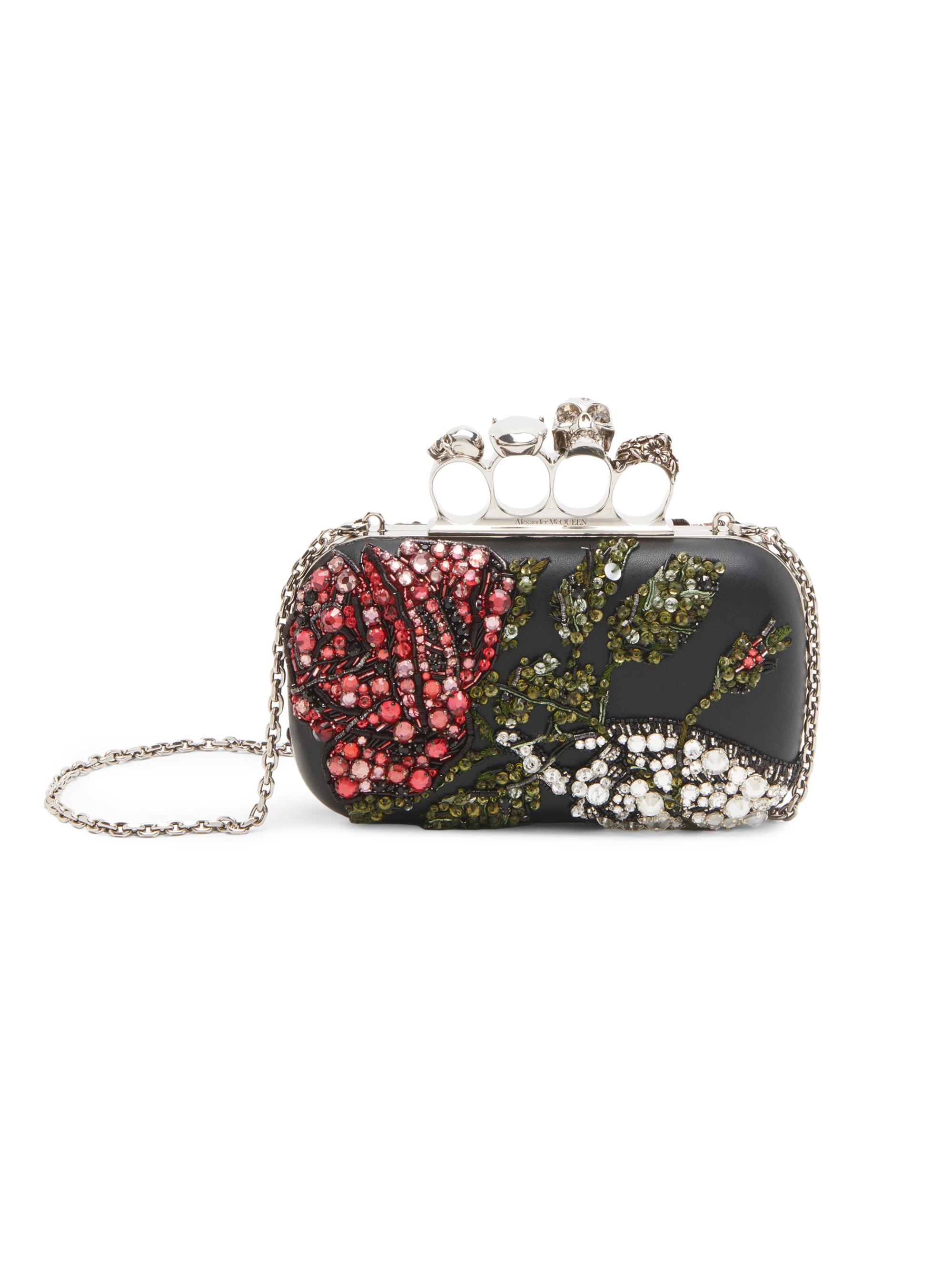 McQueen Women's Skull Beaded Leather Clutch - Multicolor Silver