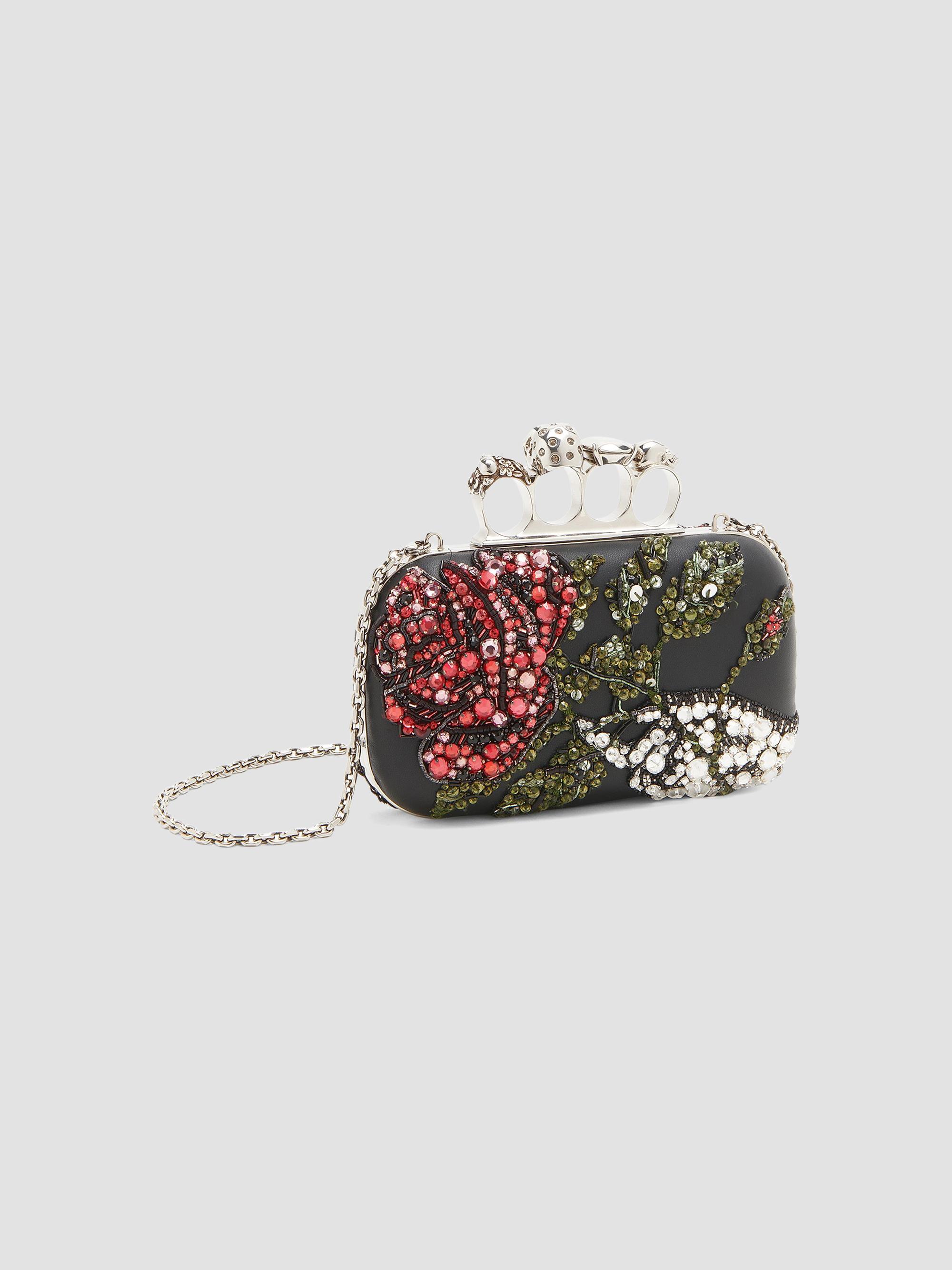 McQueen Skull Beaded Leather Clutch | Saks Fifth Avenue