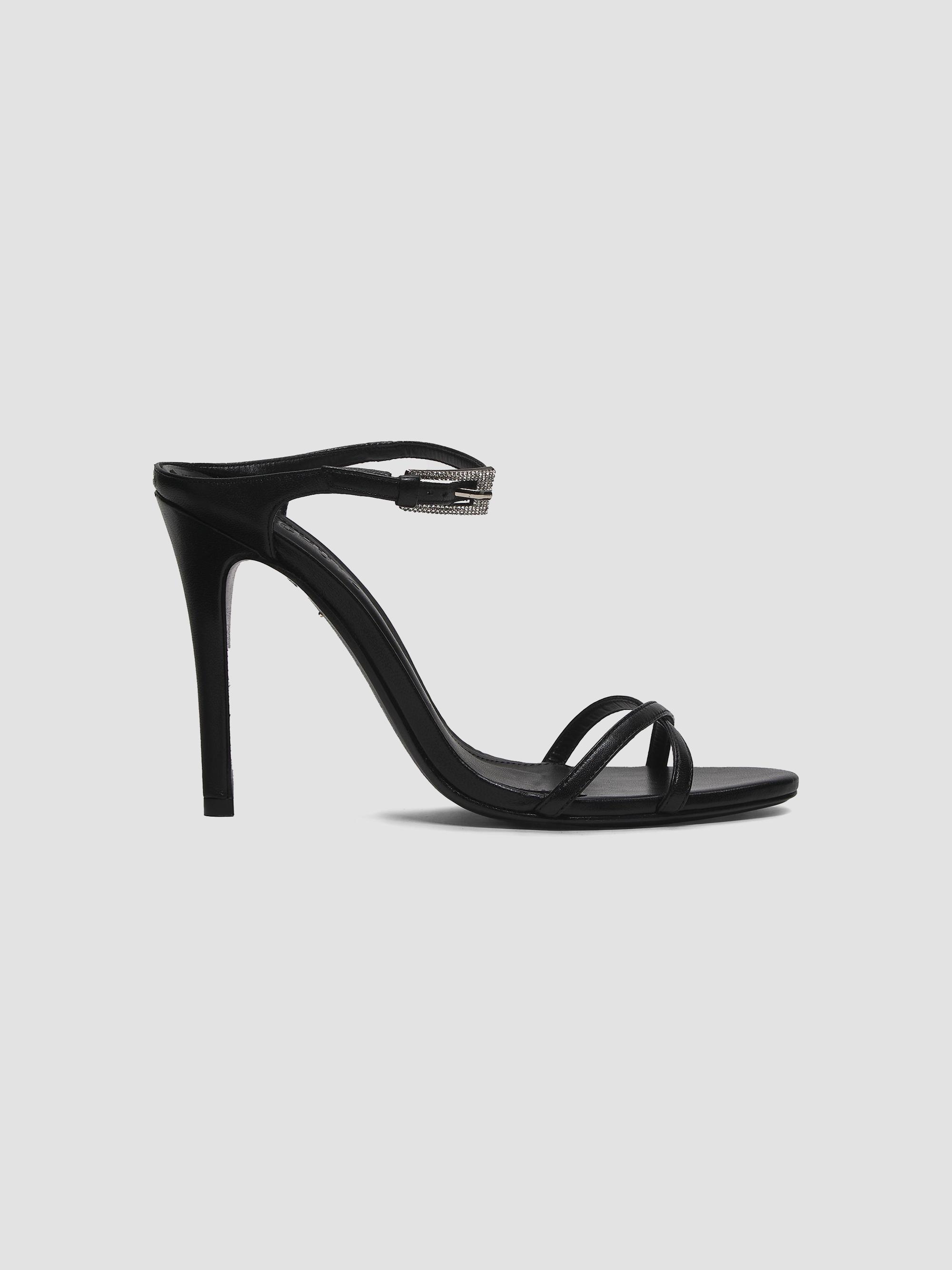 Schutz Aileen Glam 110MM Crystal-Buckle Leather Sandals | Saks