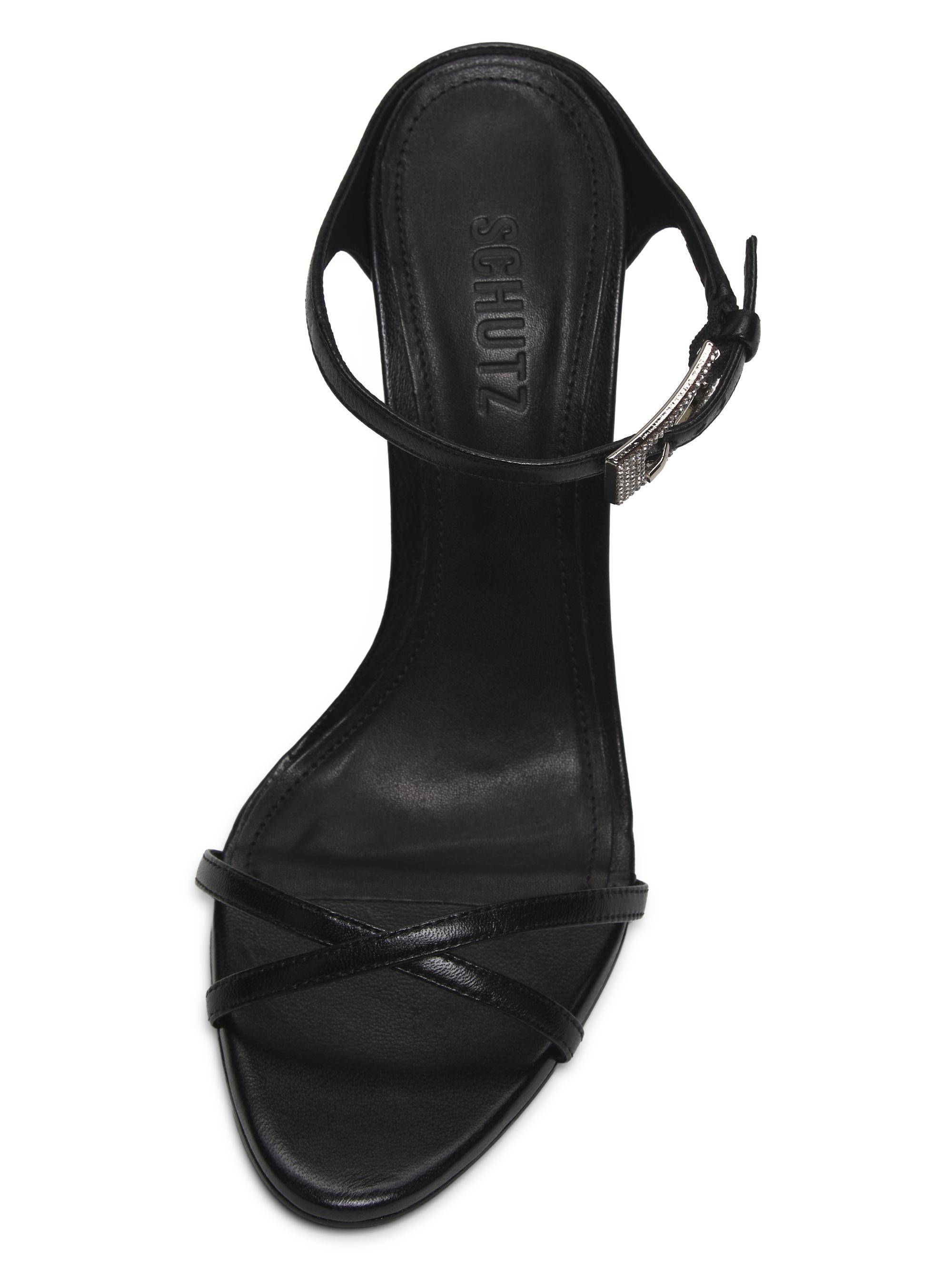 Schutz Aileen Glam 110MM Crystal-Buckle Leather Sandals | Saks