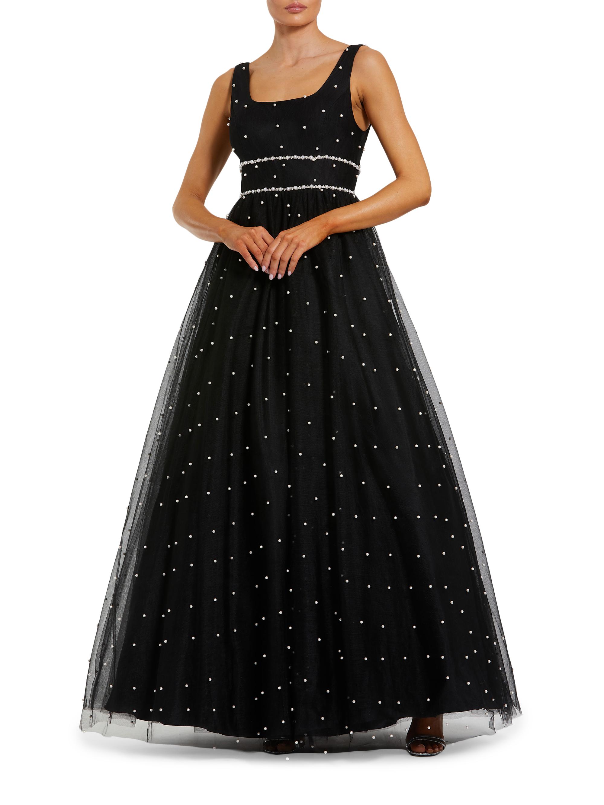 Mac Duggal Women's Embellished Tulle Sleeveless Gown - Black