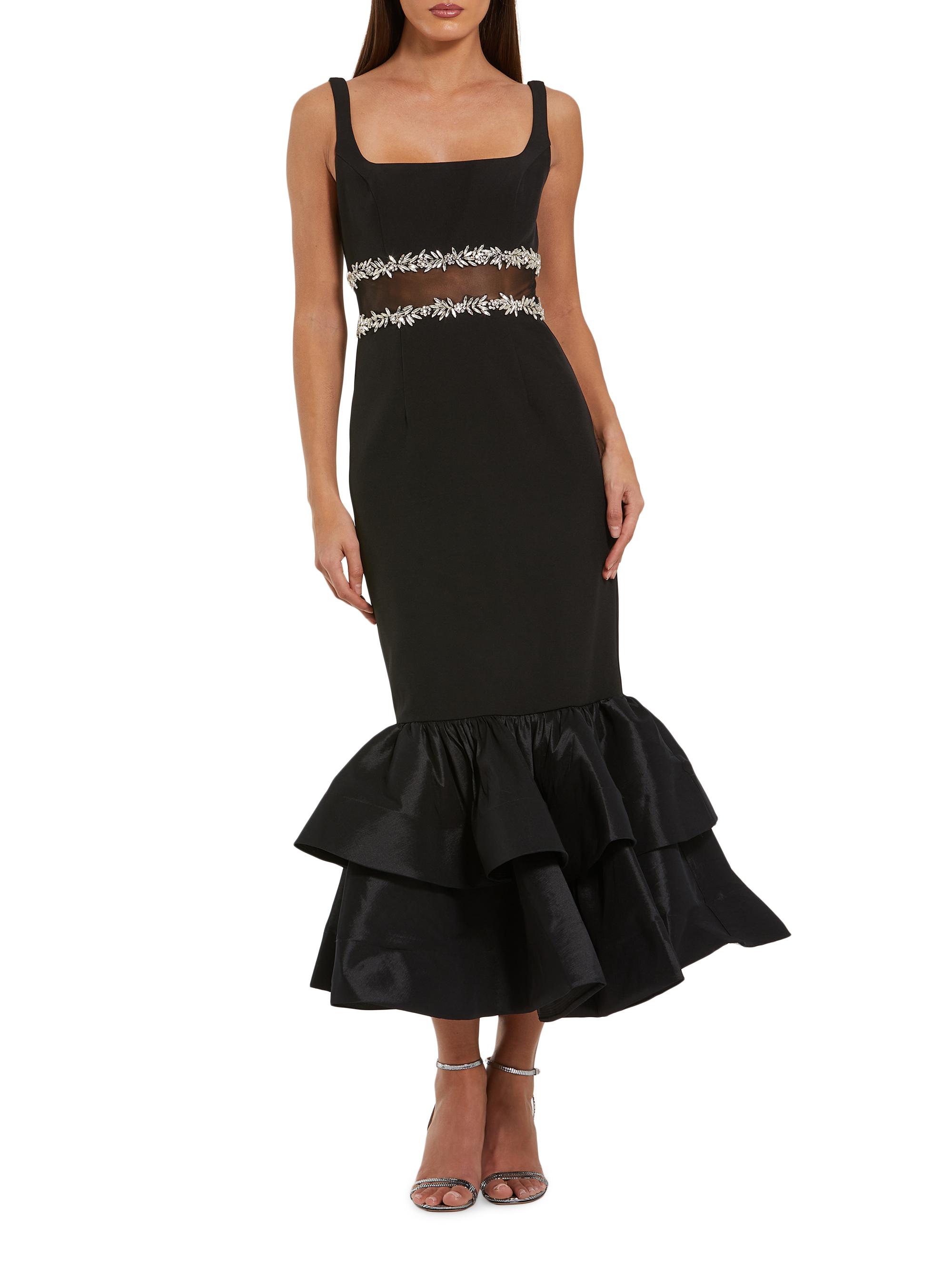 Mac Duggal Women's Beaded Mermaid Midi-Dress - Black